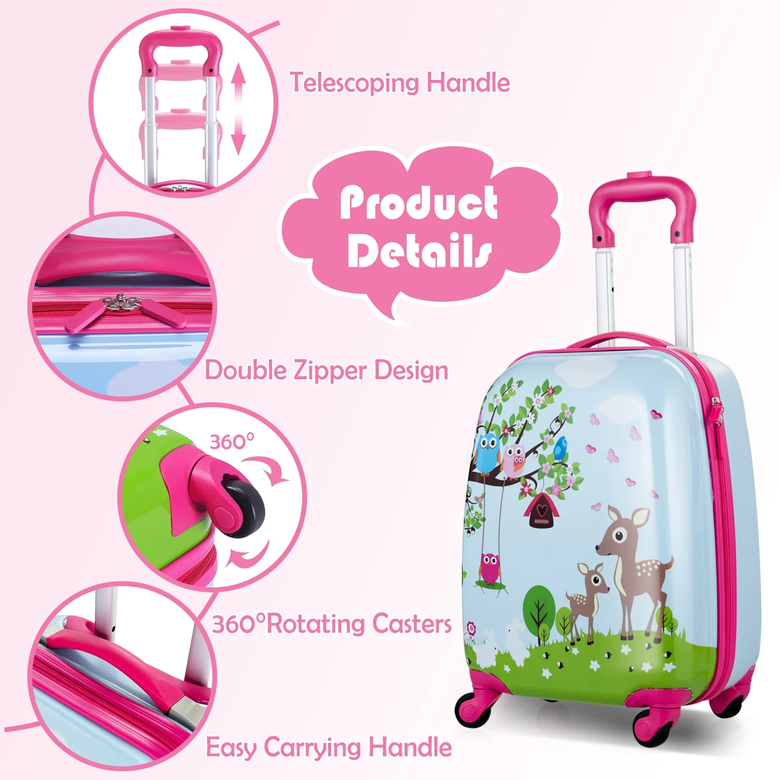 Kids Suitcase Backpack Luggage Set, 2 Pieces, Blue - Image 10