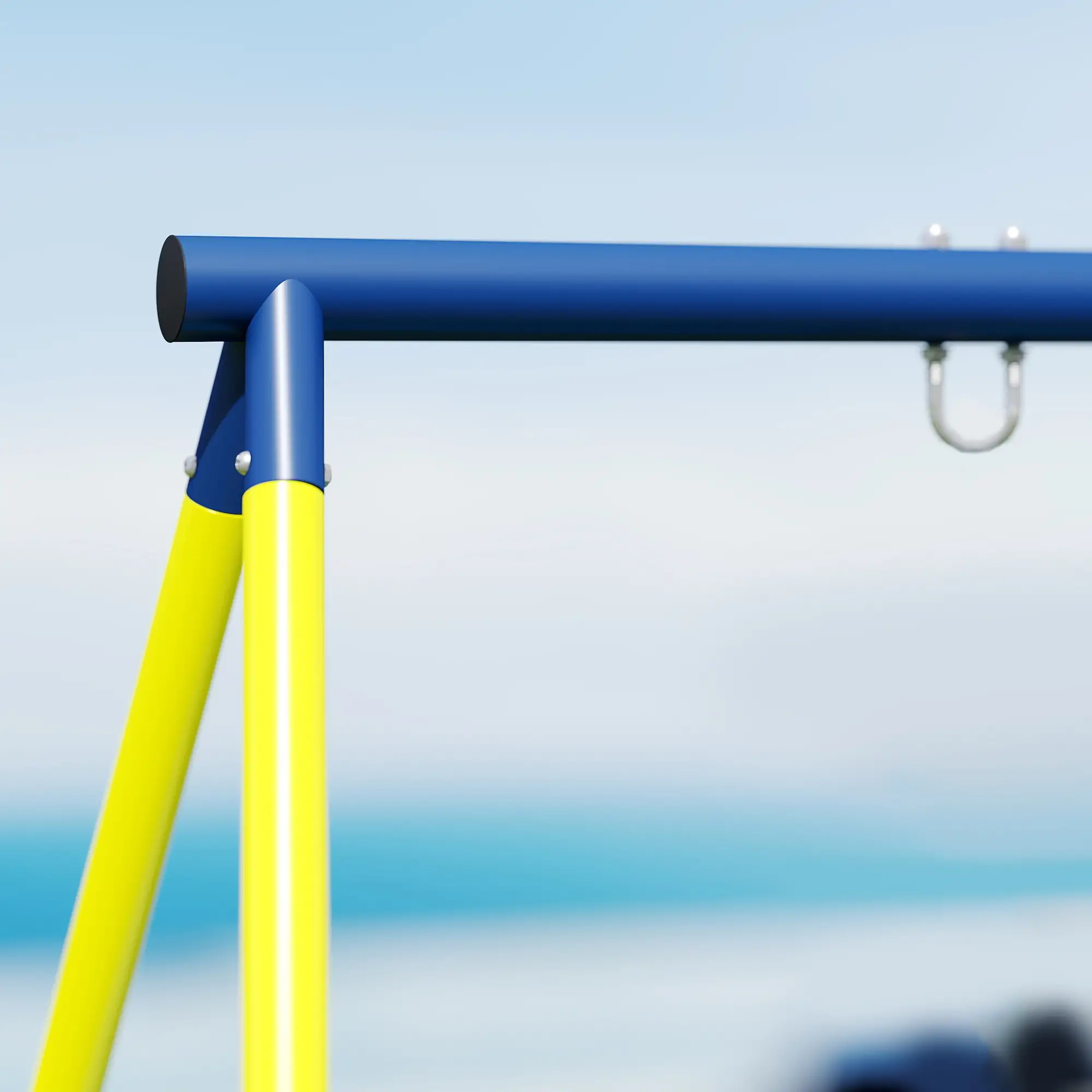 Kids Swing Set, Heavy Duty Metal, 2 Seat, Supports 150 kg, Indoor Outdoor, Blue - Image 10
