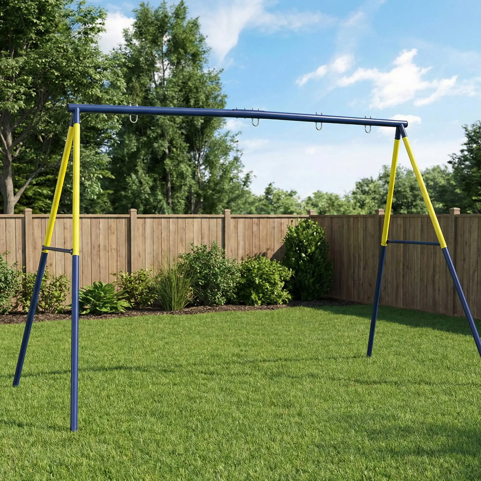 Kids Swing Set, Heavy Duty Metal, 2 Seat, Supports 150 kg, Indoor Outdoor, Blue - Image 7