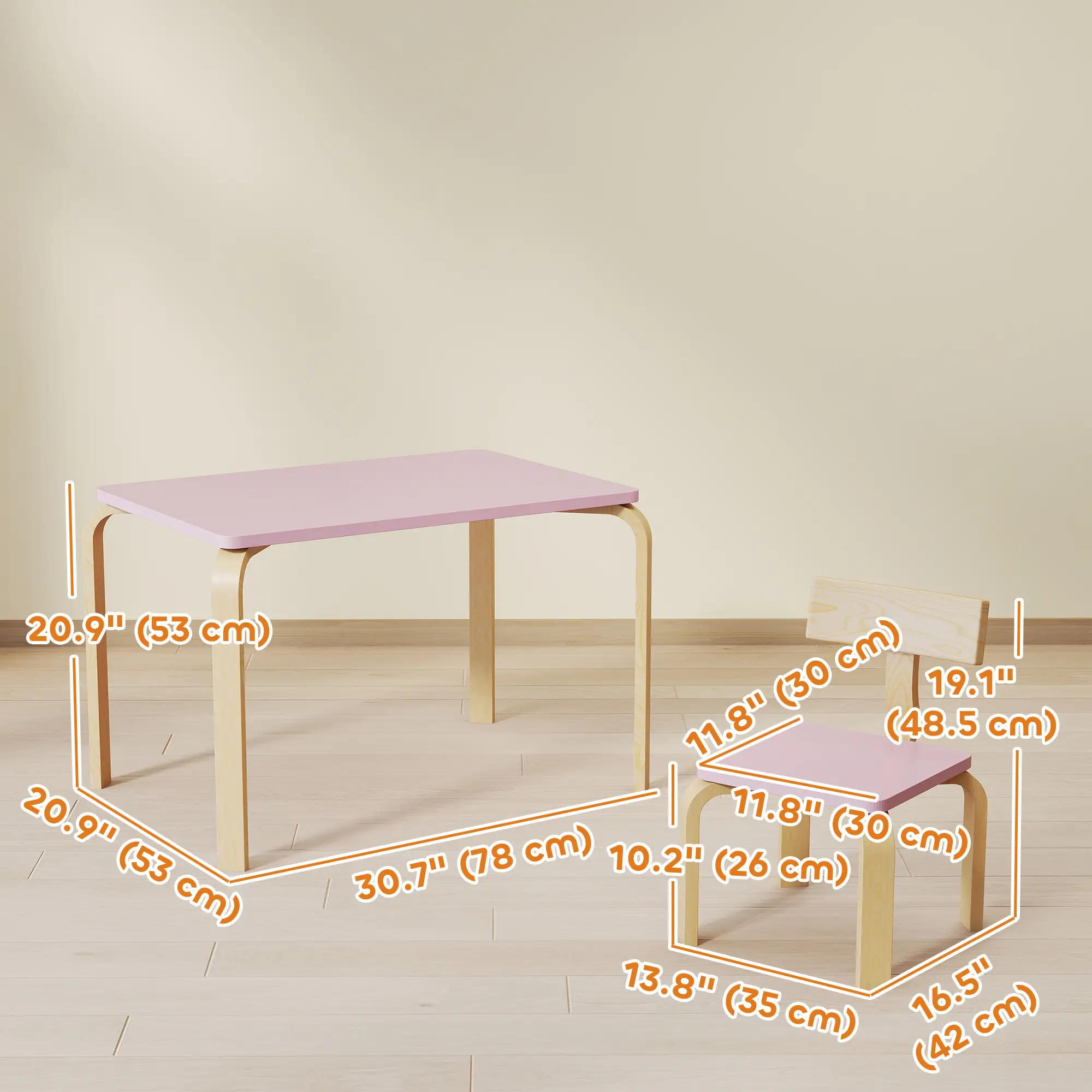 Kids Table and 2 Chair Set, Multi-Activity Furniture, Pink - Image 3