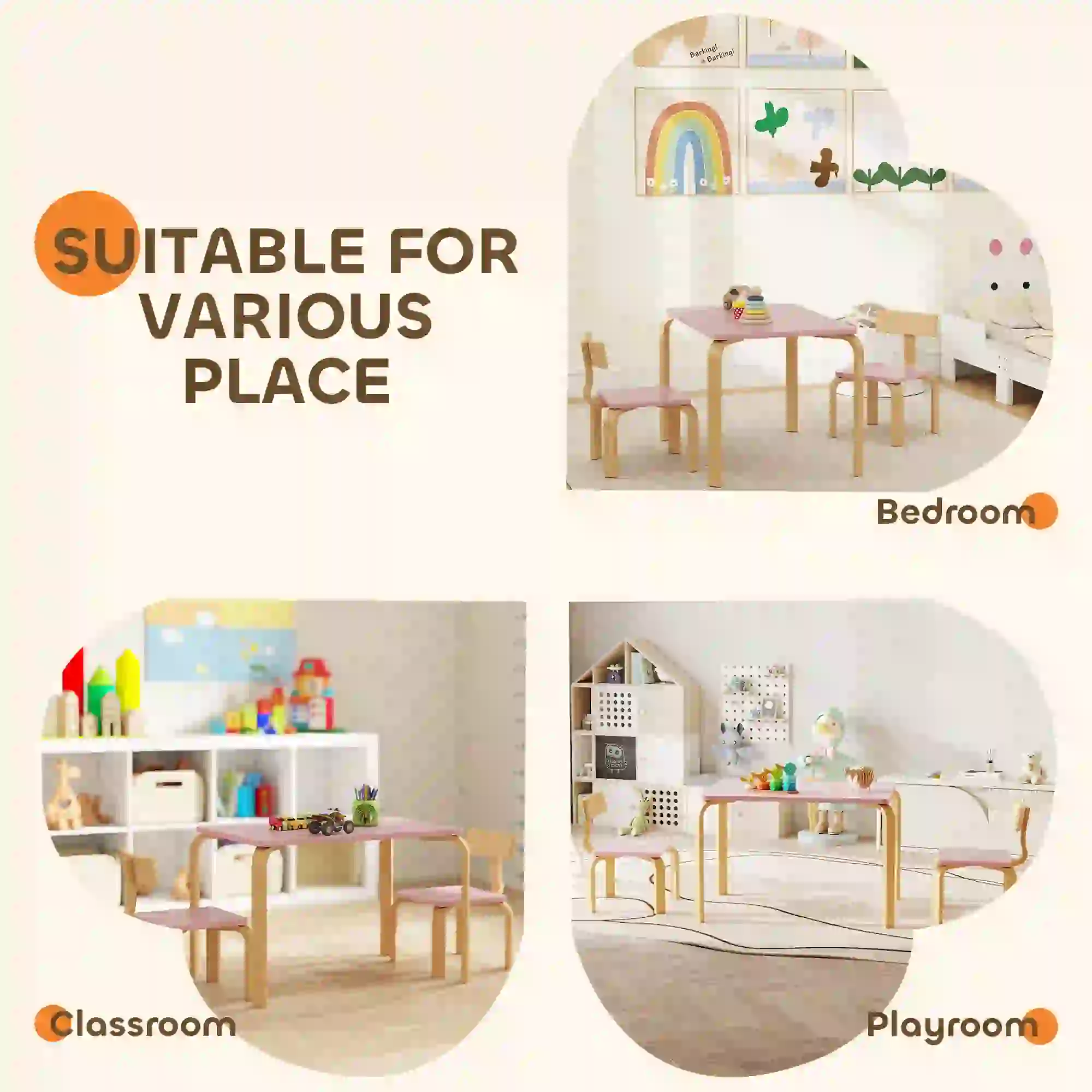 Kids Table and 2 Chair Set, Multi-Activity Furniture, Pink - Image 7