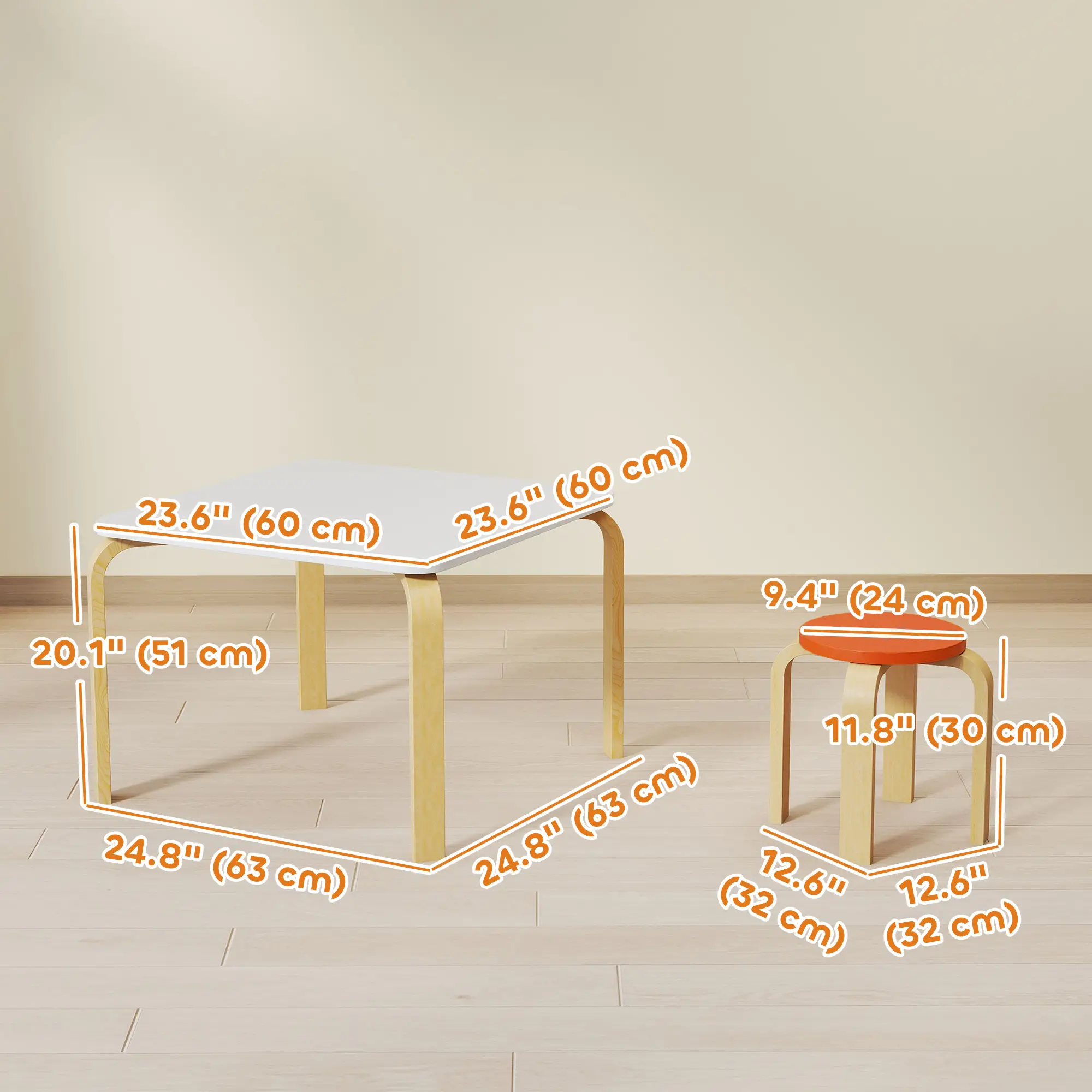 Kids Table and Chair Set, 5-Piece Children Furniture - Image 3