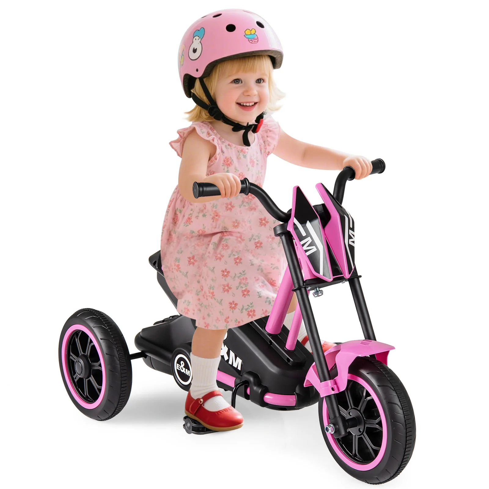 Kids Tricycle 3-Wheel Toddler Bike with Foot Pedals Forward Backward, Pink - Image 5