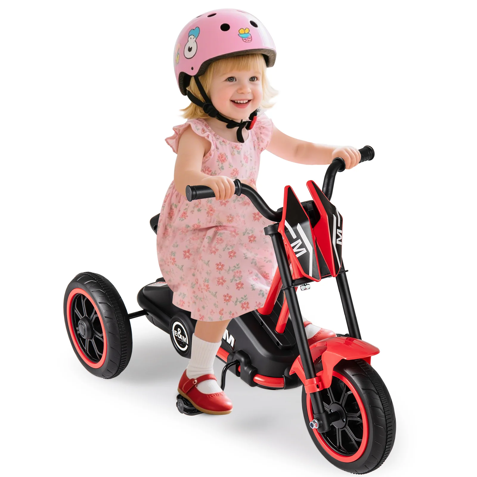 Kids Tricycle 3-Wheel Toddler Bike with Foot Pedals Forward Backward, Red - Image 5