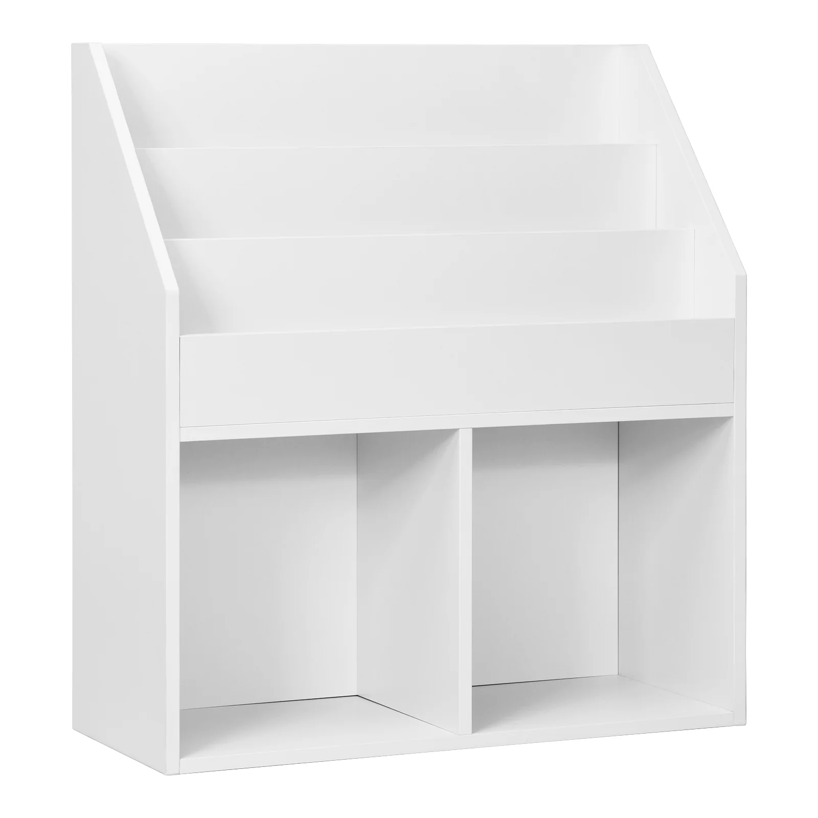 Kids Wooden Bookshelf, Toy Storage Cabinet, White
