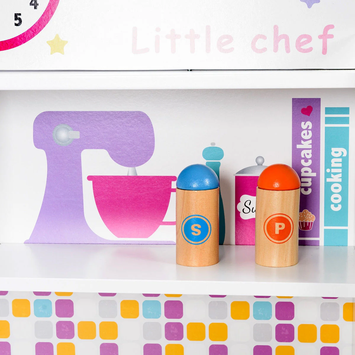Kids Wooden Pretend Cookware Playset, Pink - Image 9