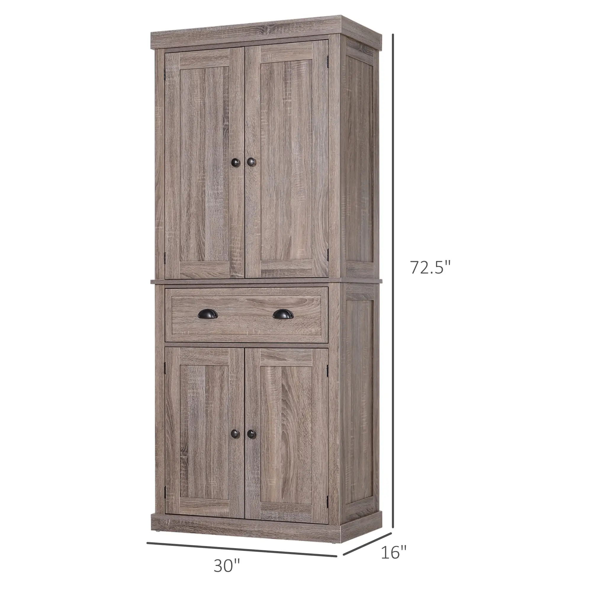 Kitchen Cabinet With 2 Drawers, MDF Board, Wood Grain - Image 3