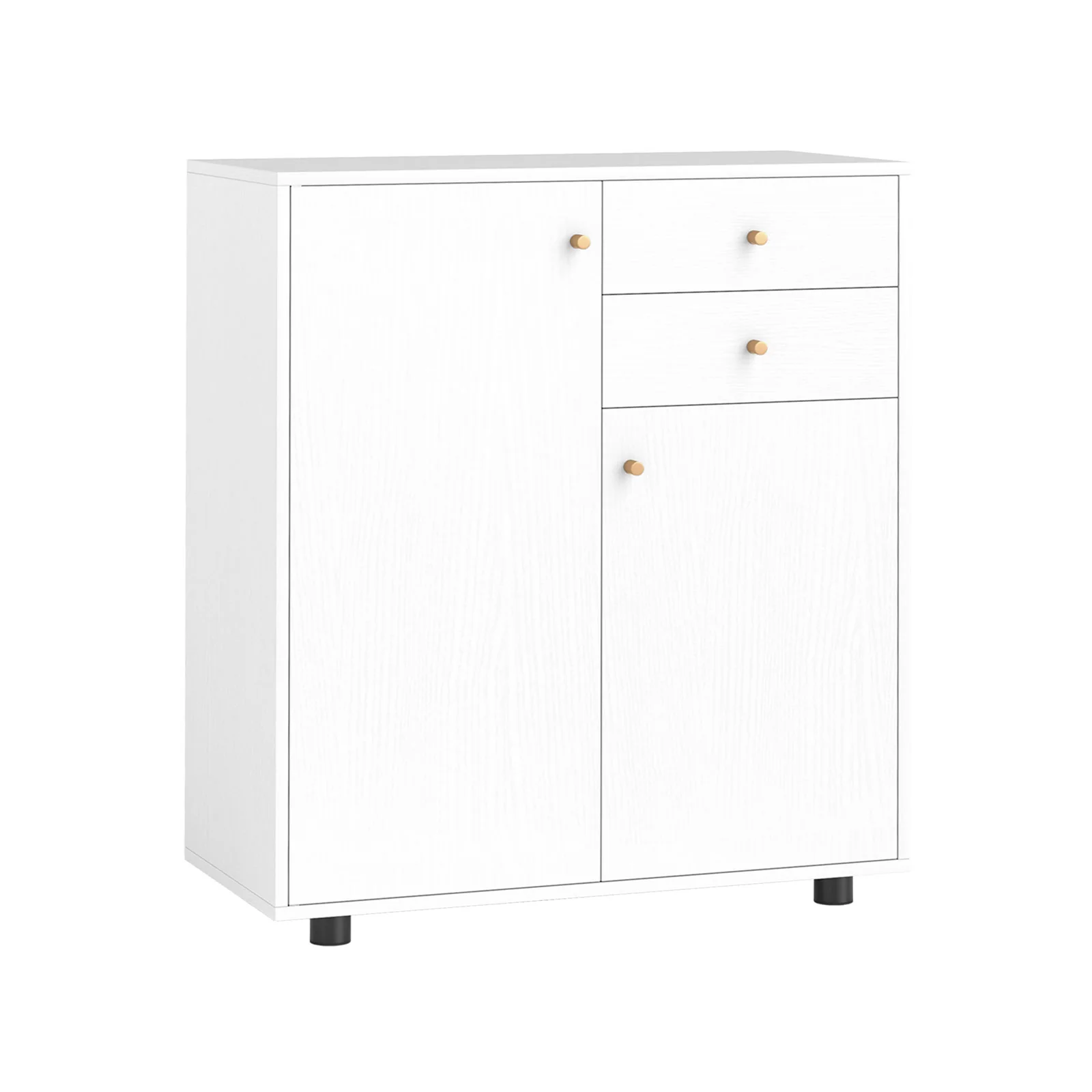 Kitchen Sideboard Buffet Cabinet Coffee Bar Cabinet with 2 Drawers 2 Doors and 3 Adjustable Shelves, White - Image 5