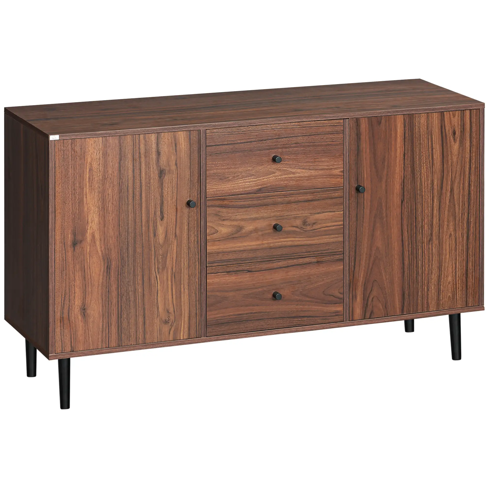 Kitchen Storage Sideboard, 2 Doors, 3 Drawers, Adjustable Shelves, Brown - Image 11