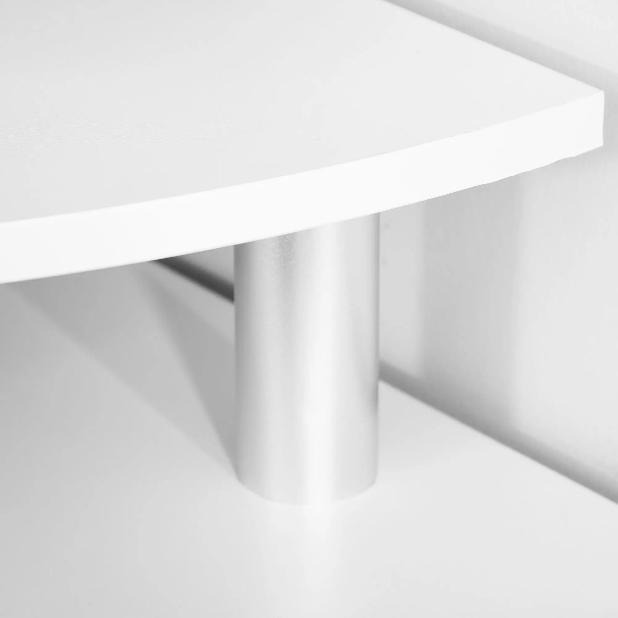 L-Shaped Computer Desk with Monitor Stand, Home Office Corner, White - Image 10