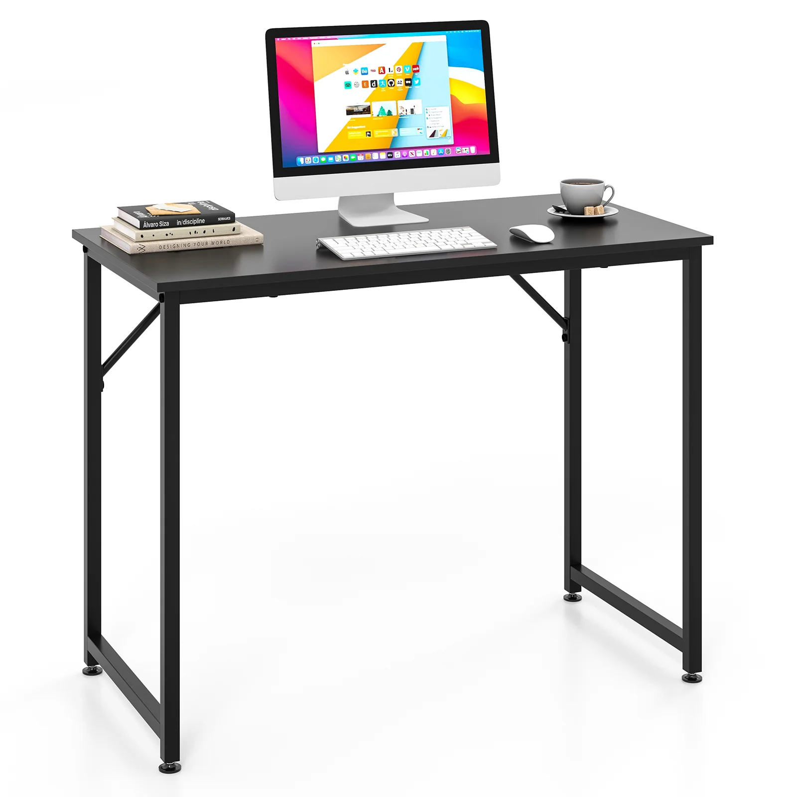 L Shaped Computer Desk, Writing Workstation, Black - Image 5