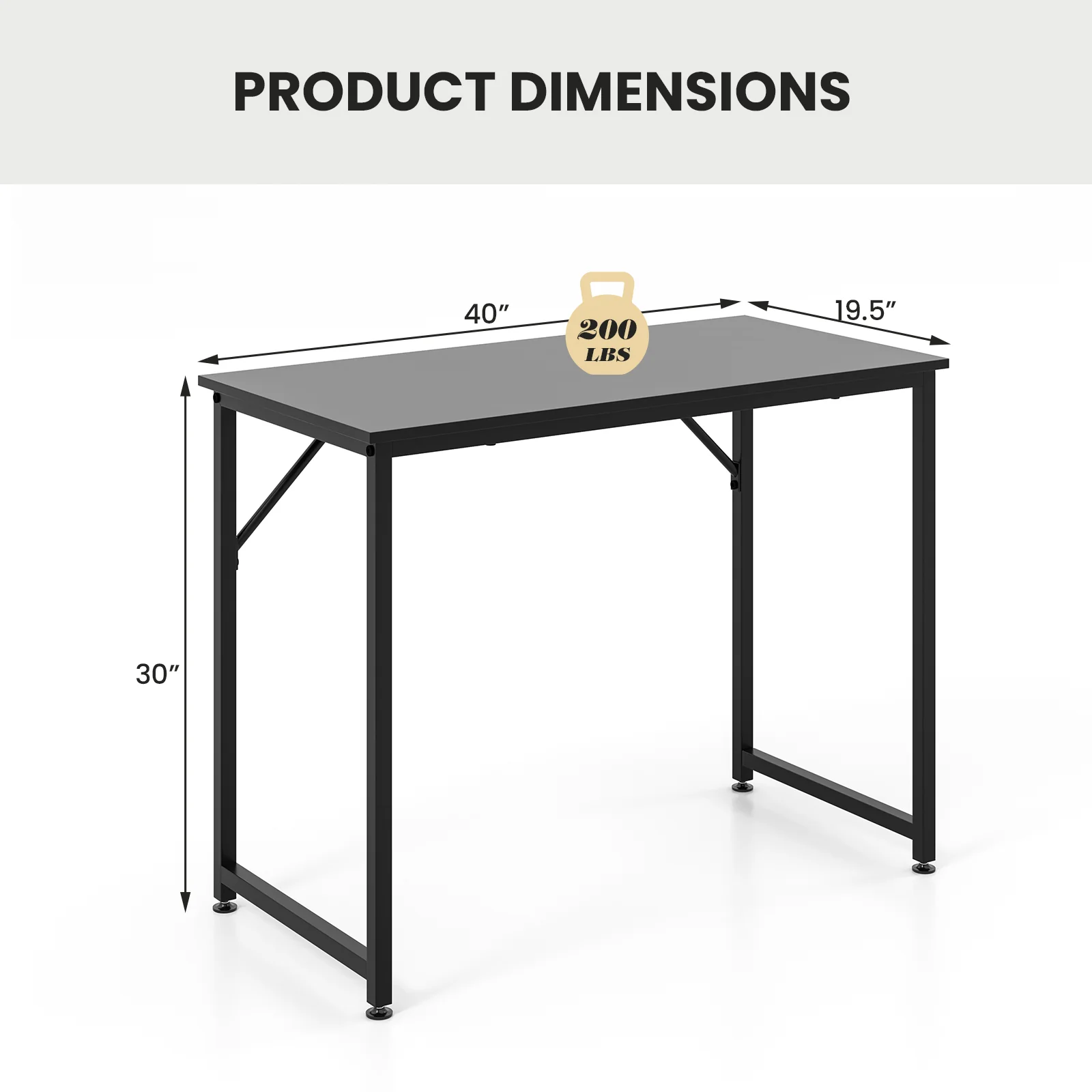 L Shaped Computer Desk, Writing Workstation, Black - Image 6
