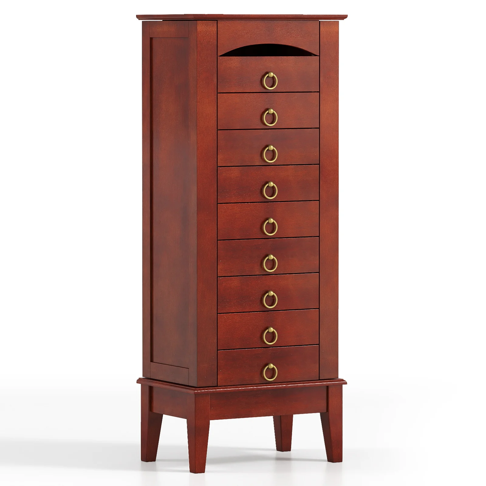 Large Capacity Jewelry Storage Cabinet, 9 Drawers, Brown - Image 4