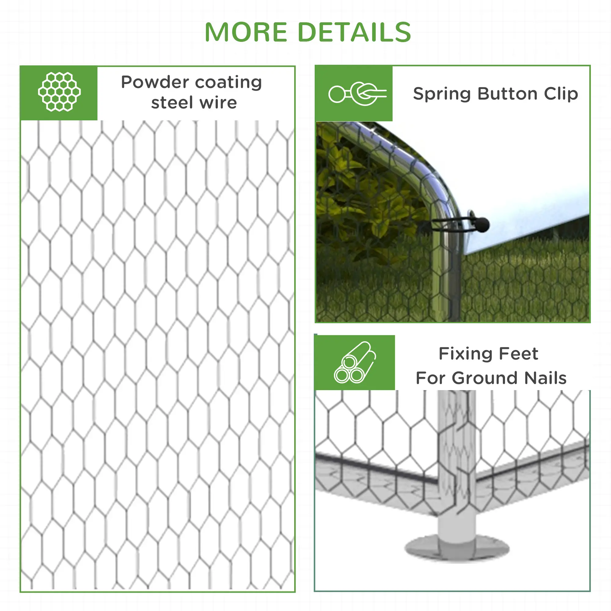 Large Metal Chicken Coop, Walk-in Poultry Cage, 13.1' x 9.8' x 6.4' - Image 9