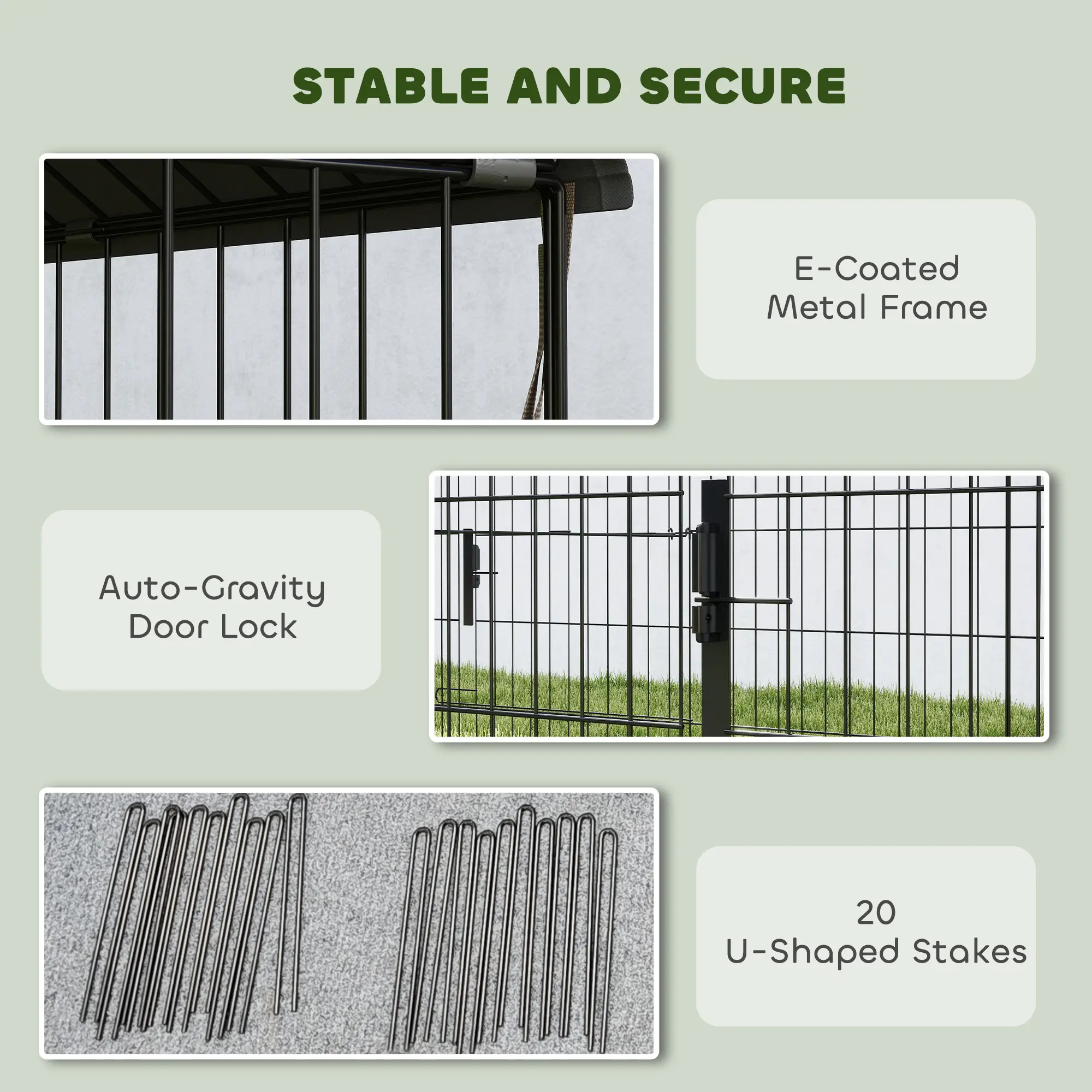 Large Metal Chicken Coop, Water-Resistant Anti-UV Cover, 6 Doors - Image 6
