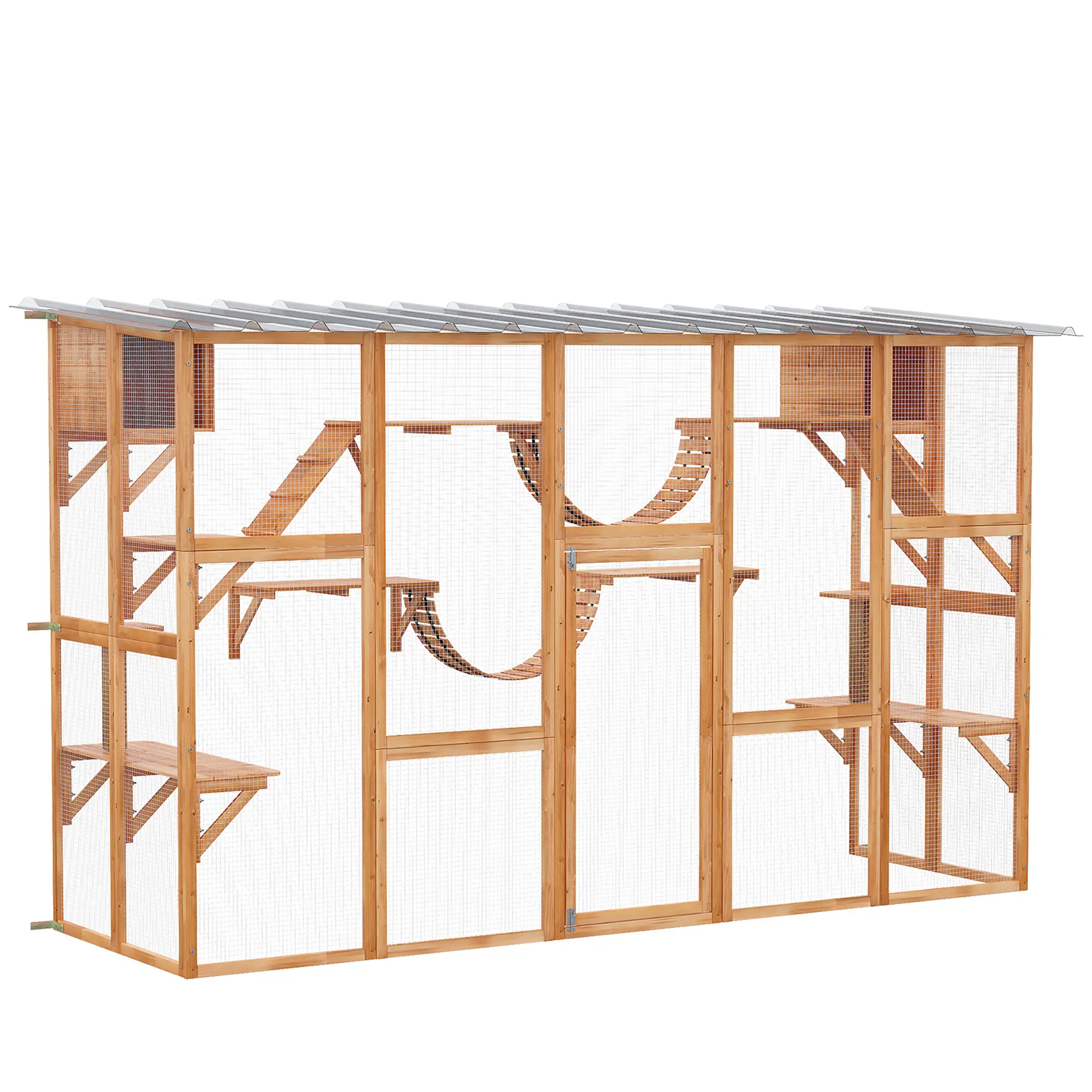 Large Outdoor Catio, Condos, Platforms, Doors, Ladders, Weather-Resistant Roof, Orange - Image 11