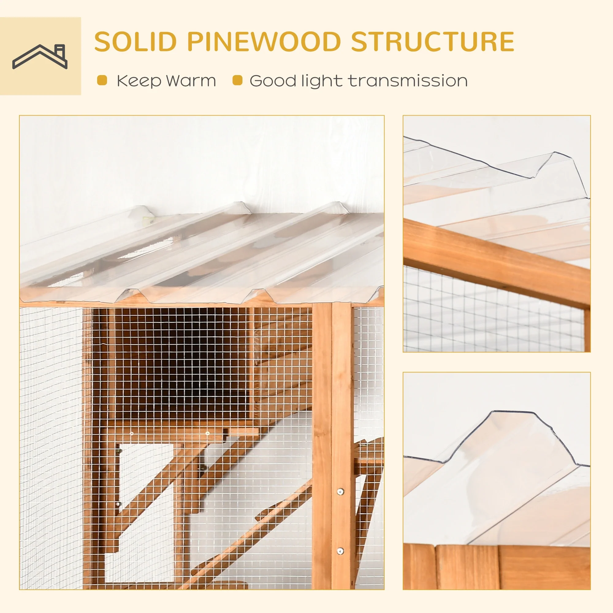 Large Outdoor Catio, Condos, Platforms, Doors, Ladders, Weather-Resistant Roof, Orange - Image 6