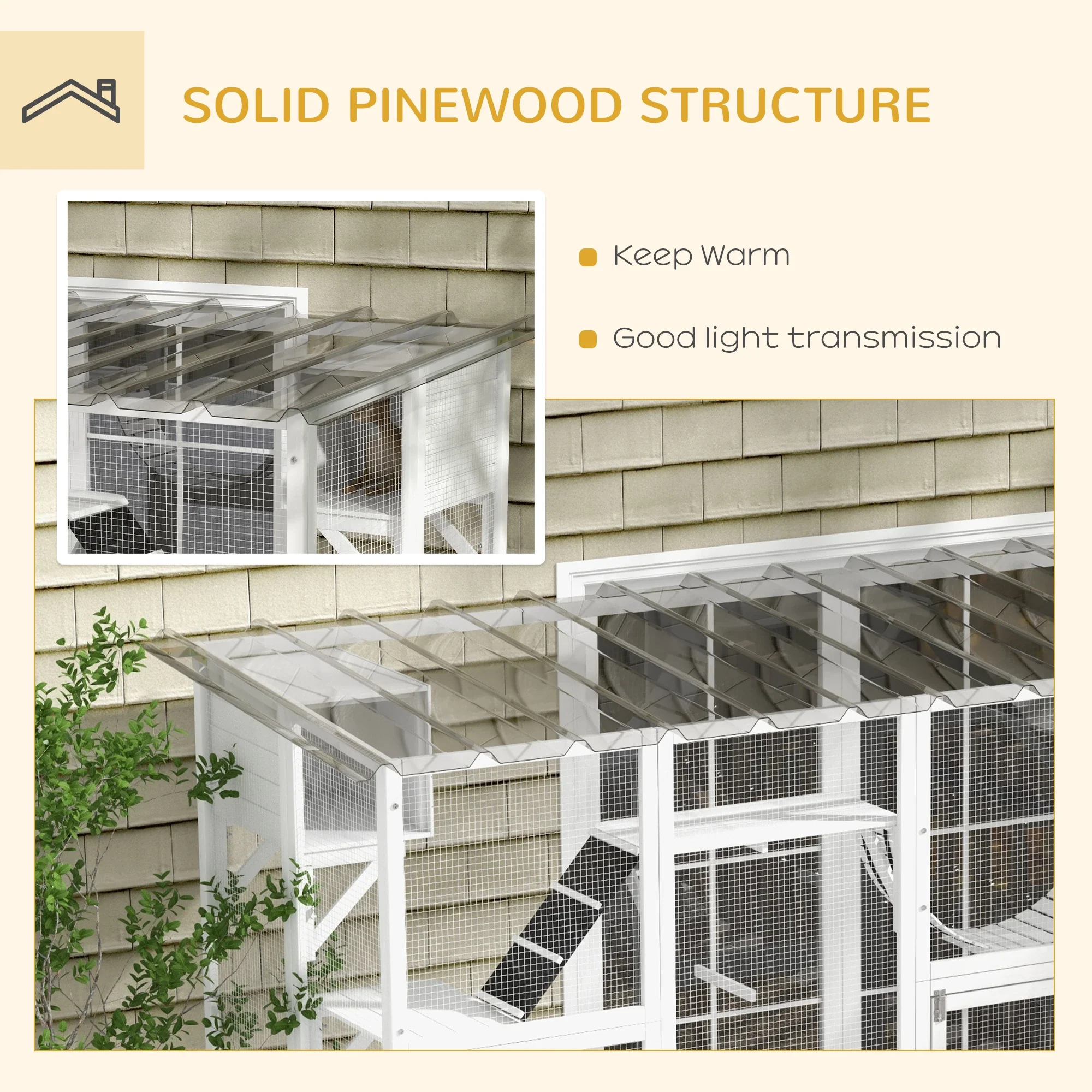 Large Outdoor Catio, Condos, Platforms, Doors, Ladders, Weather-Resistant Roof, White - Image 6