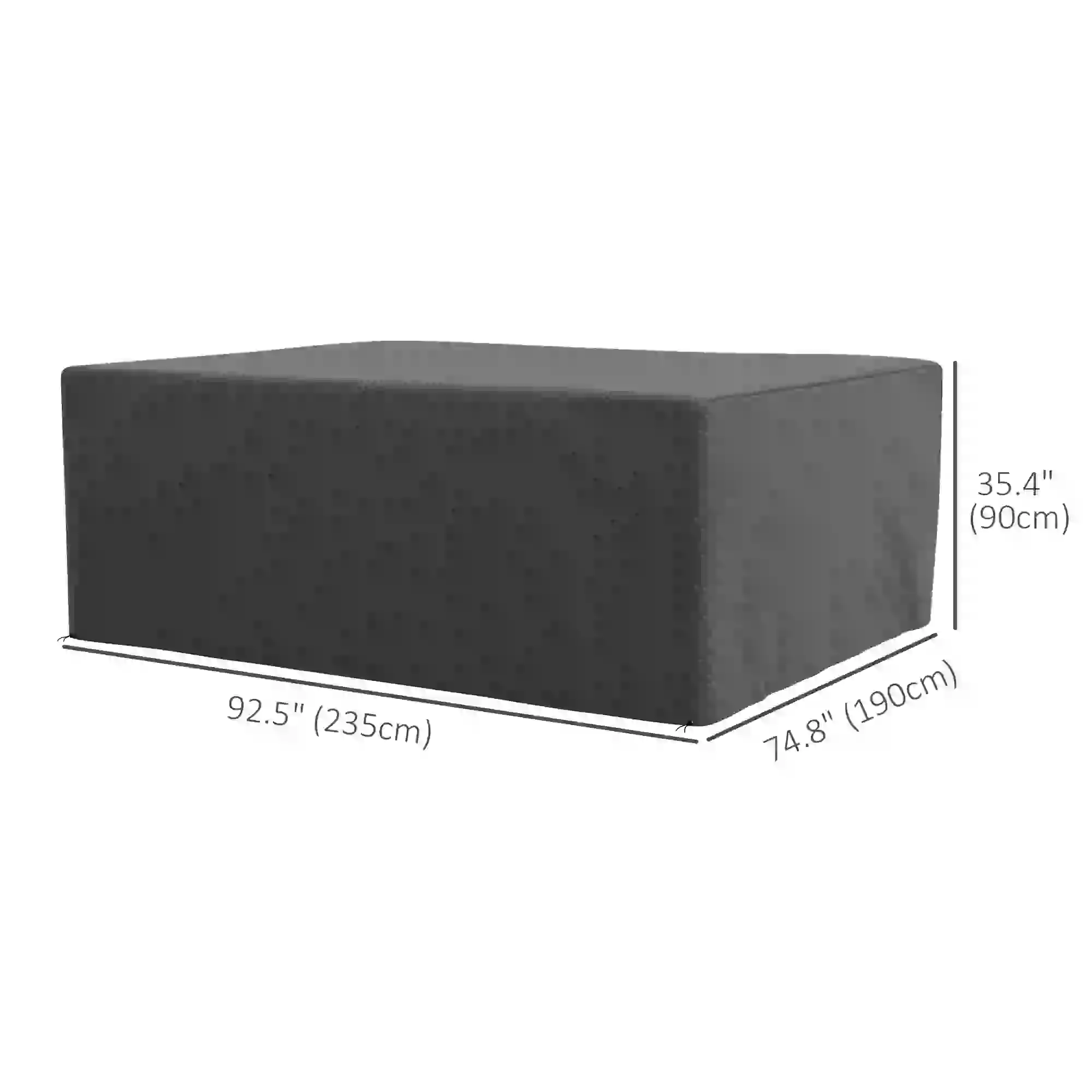 Large Outdoor Furniture Covers, Waterproof Anti-UV Protection, Grey - Image 3