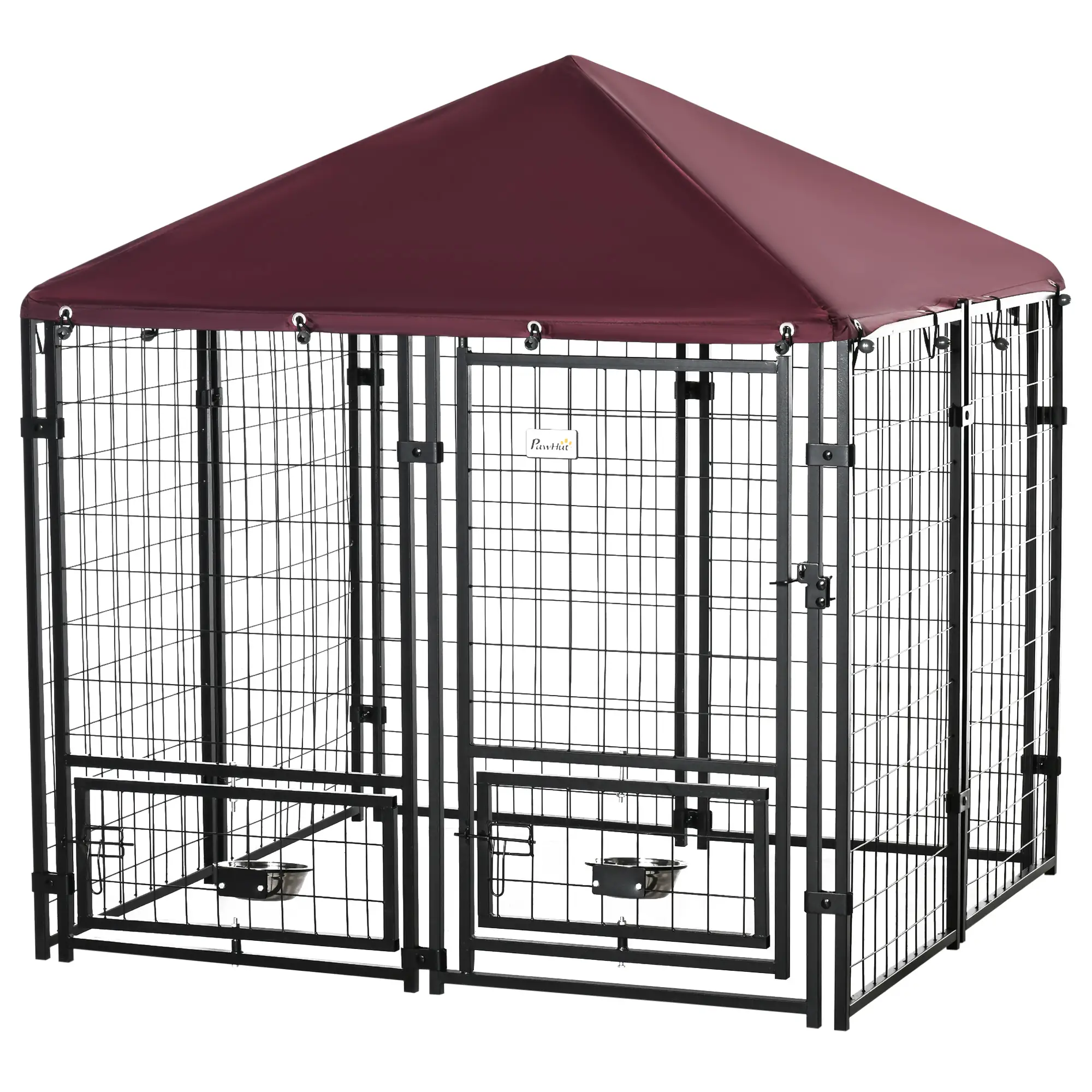 Large Steel Dog Kennel, 4.6ft x 4.6ft x 5ft, Lockable Playpen, UV-Resistant Canopy - Image 11