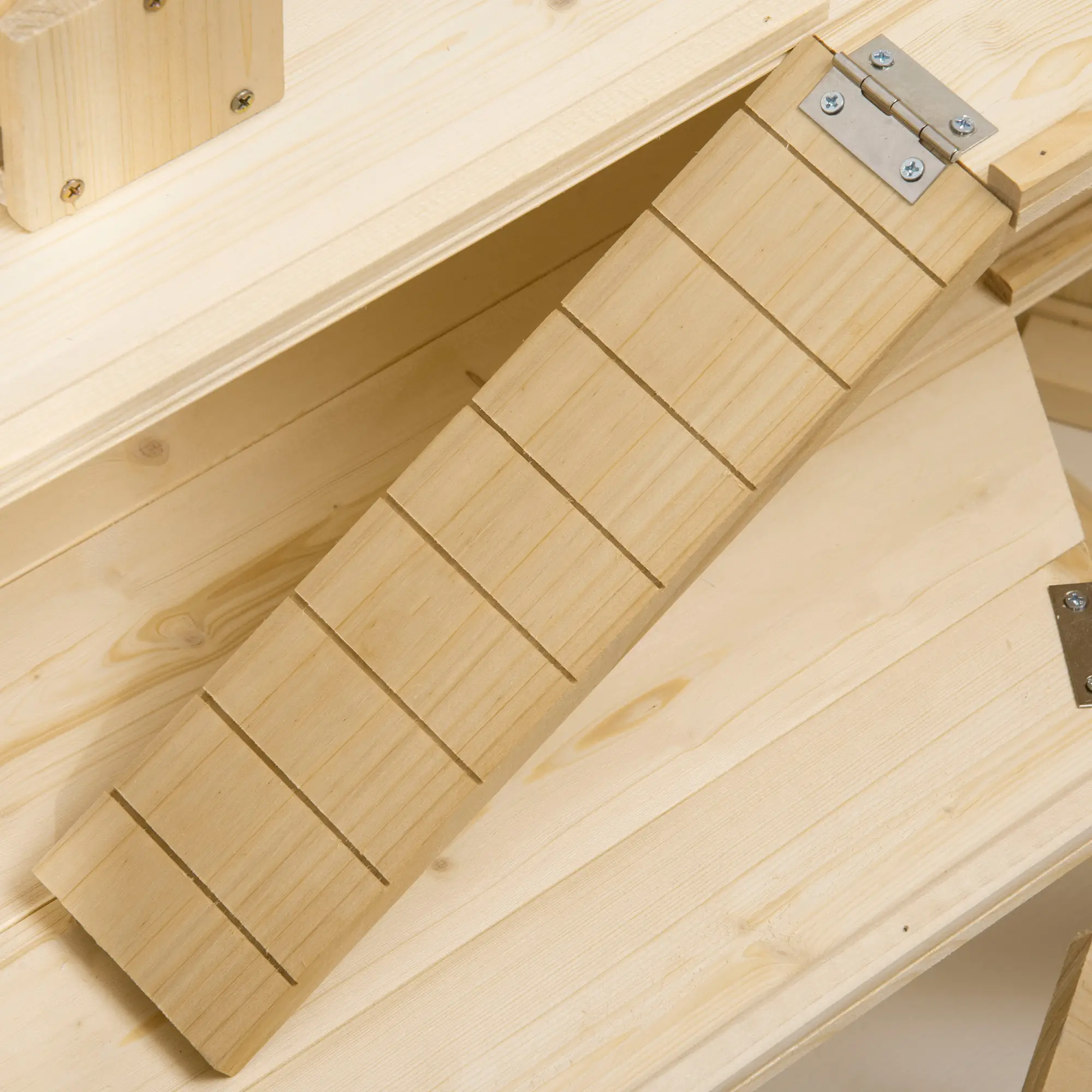 Large Wooden Hamster Cage, 3 Tier with Tray, Seesaws, Water Bottle - Image 9