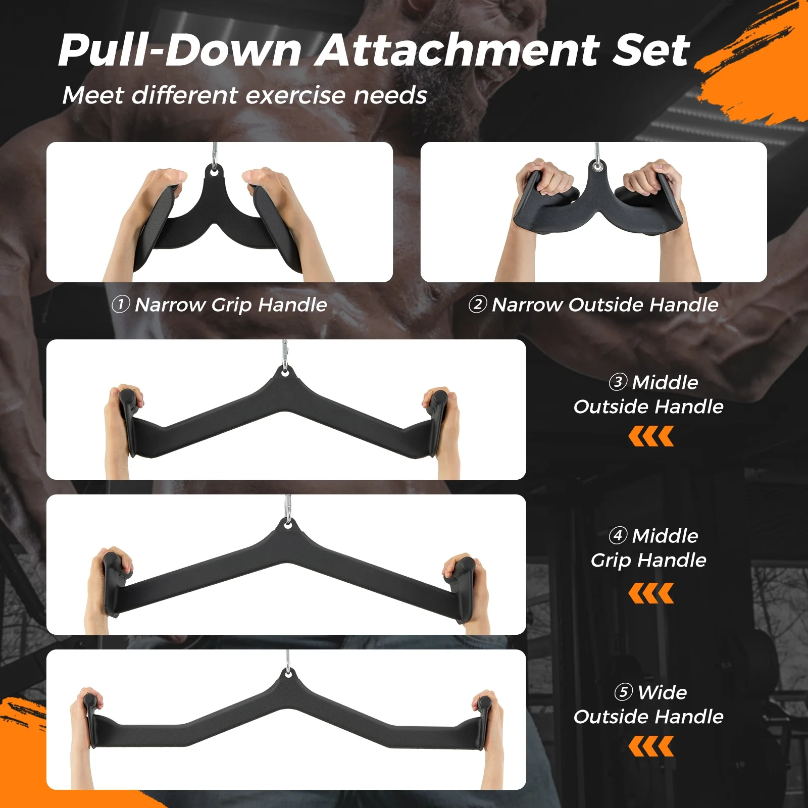 Lat Pulldown Attachment Set For Home Gym Fitness - Image 10