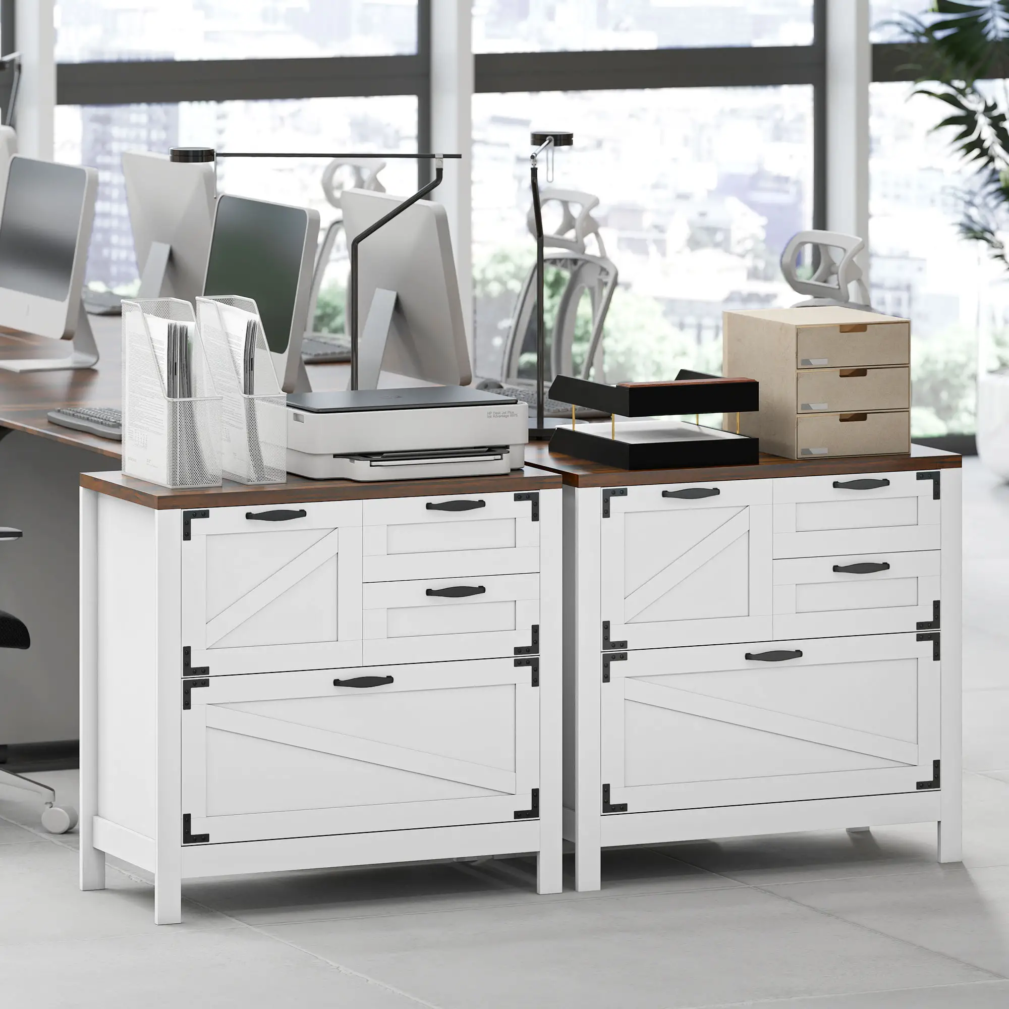 Lateral Filing Cabinet, 4 Drawers, Fits Letter/A4/Legal Files, White - Image 9