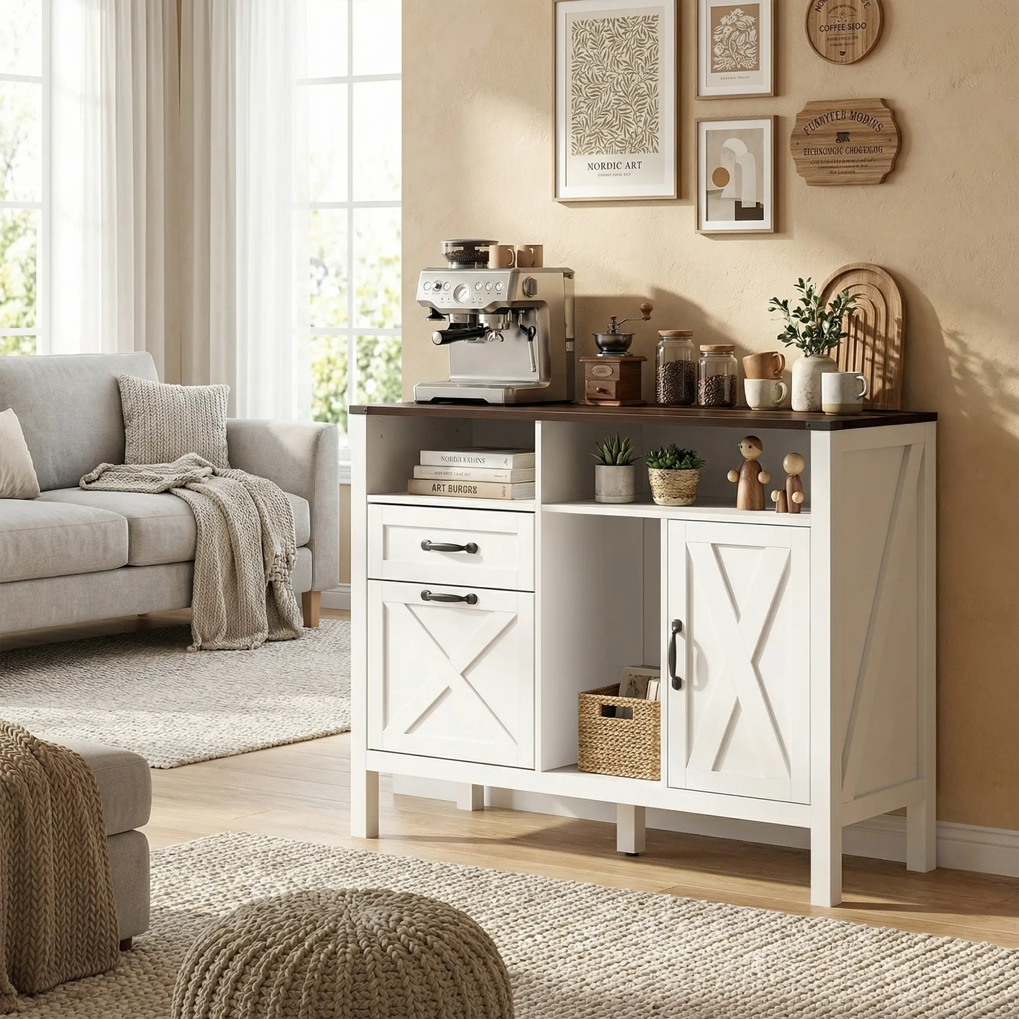 Lateral Filing Cabinet For Letter/A4 Hanging Files, White - Image 10