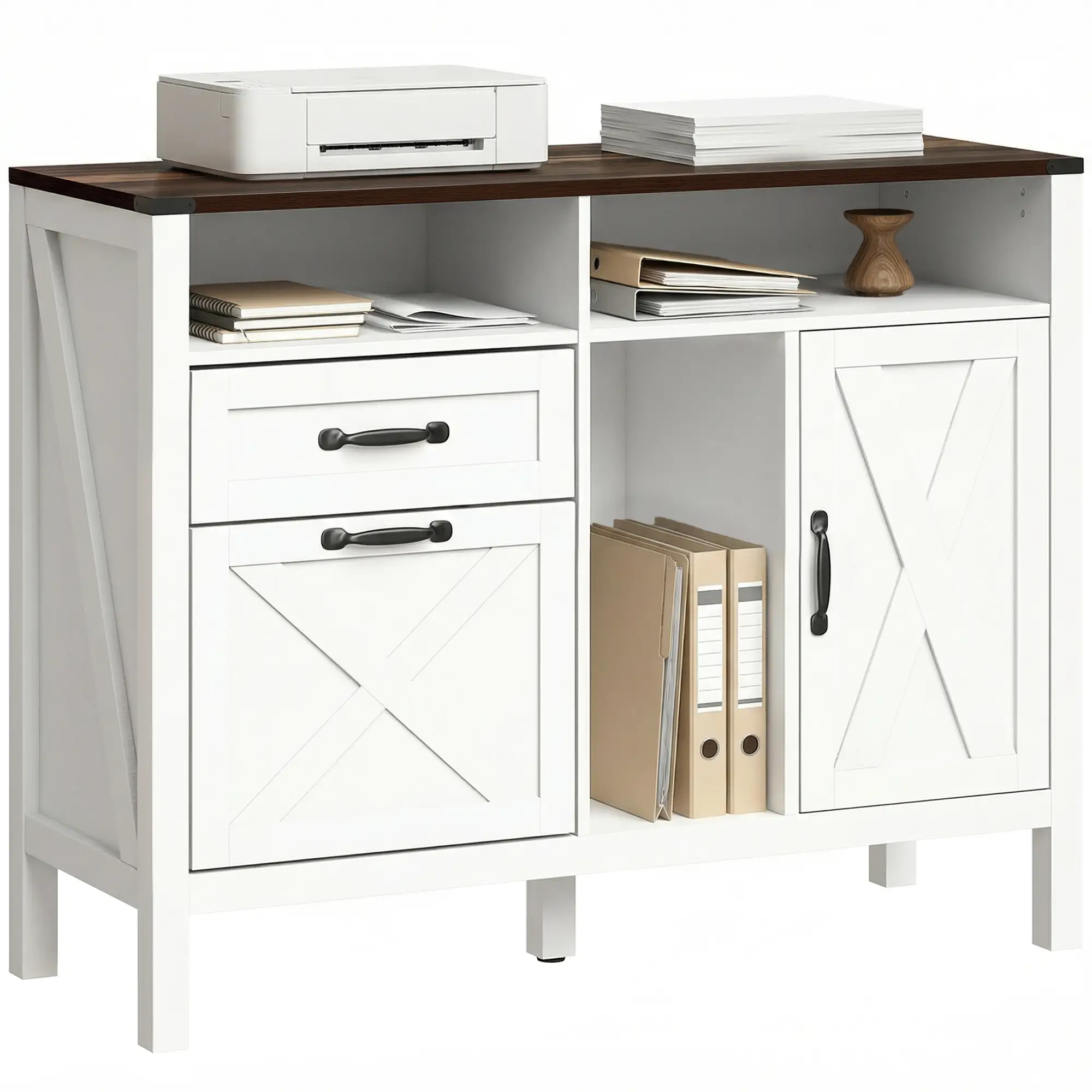 Lateral Filing Cabinet For Letter/A4 Hanging Files, White - Image 11