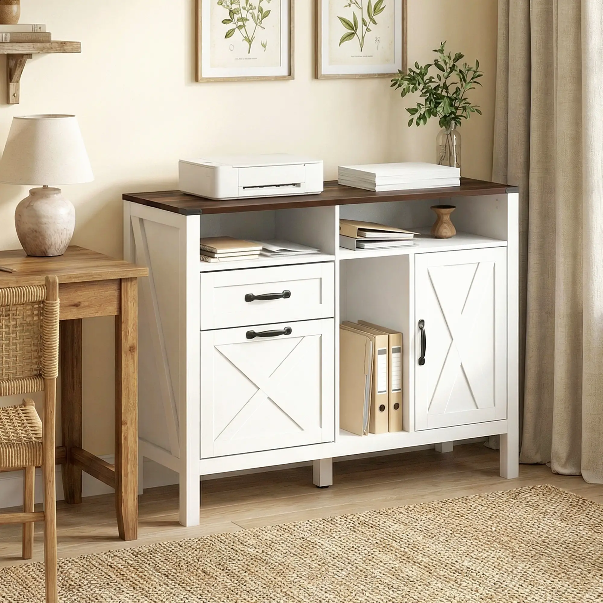 Lateral Filing Cabinet For Letter/A4 Hanging Files, White - Image 8