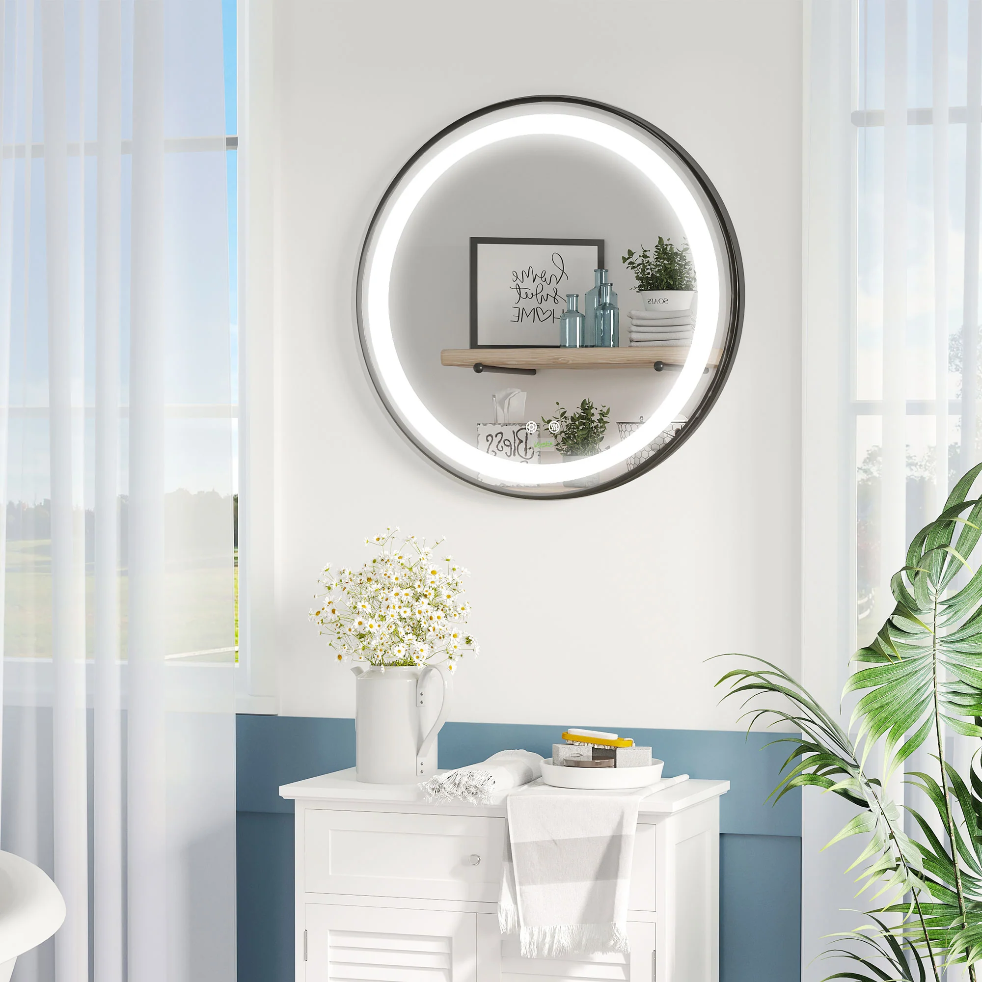 LED Bathroom Mirror, Dimmable Anti Fog, 3 Temperatures, 24 Inch, Color - Image 8