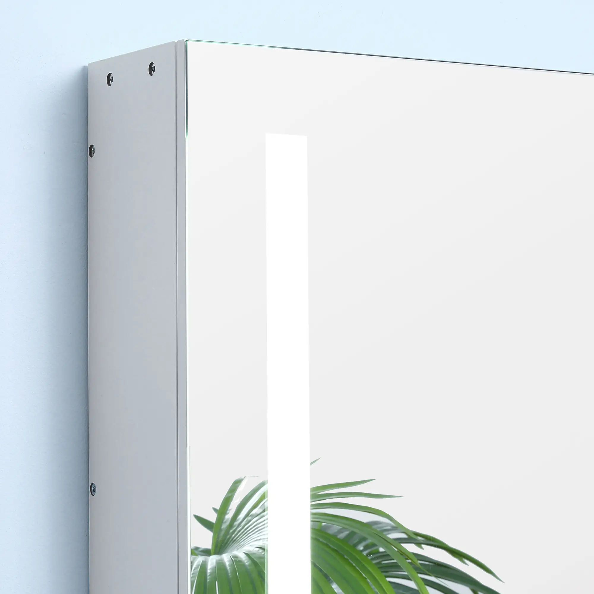 LED Medicine Cabinet with Mirror, 27.5" x 25.5", Adjustable Shelf, USB, White - Image 10