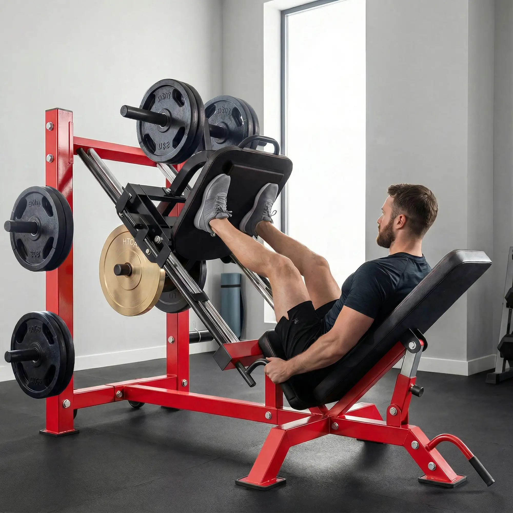 Leg Press Machine With Wheels, Calf Block, Adjustable Squat Machine, 1000 Lbs Capacity - Image 8