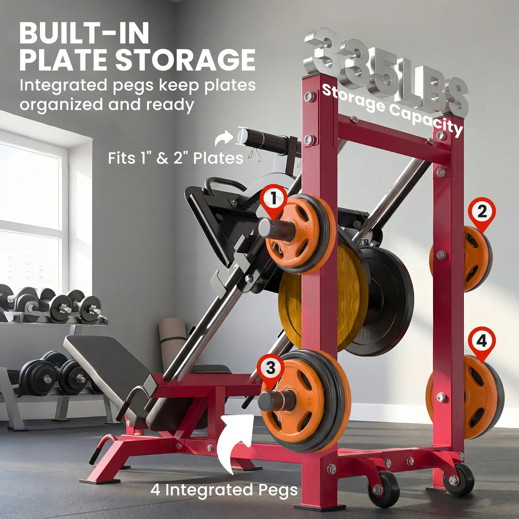 Leg Press Machine With Wheels, Calf Block, Adjustable Squat Machine, 1000 Lbs Capacity - Image 9