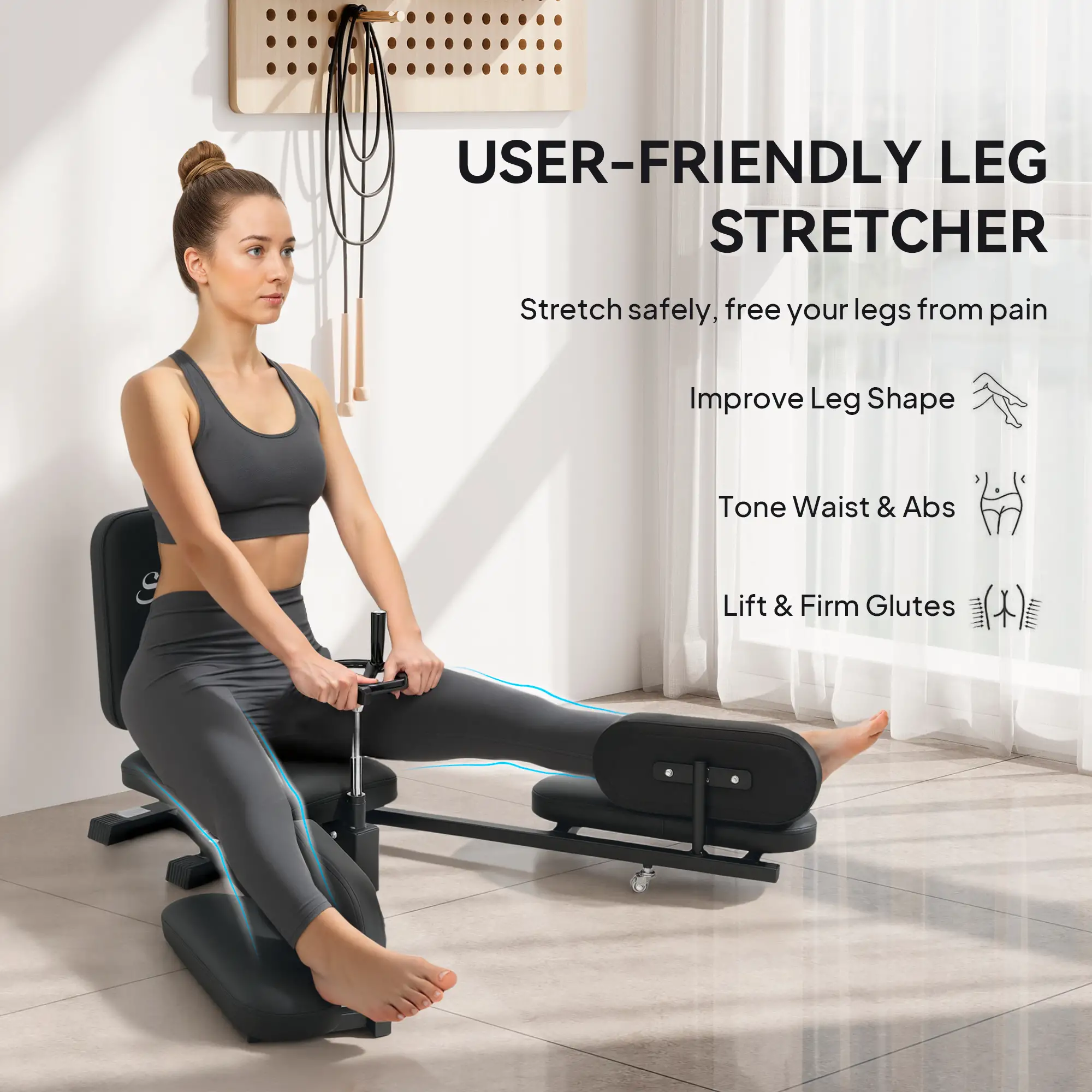 Leg Stretcher, 180° Adjustable Leg Split Machine with Handwheels - Image 4