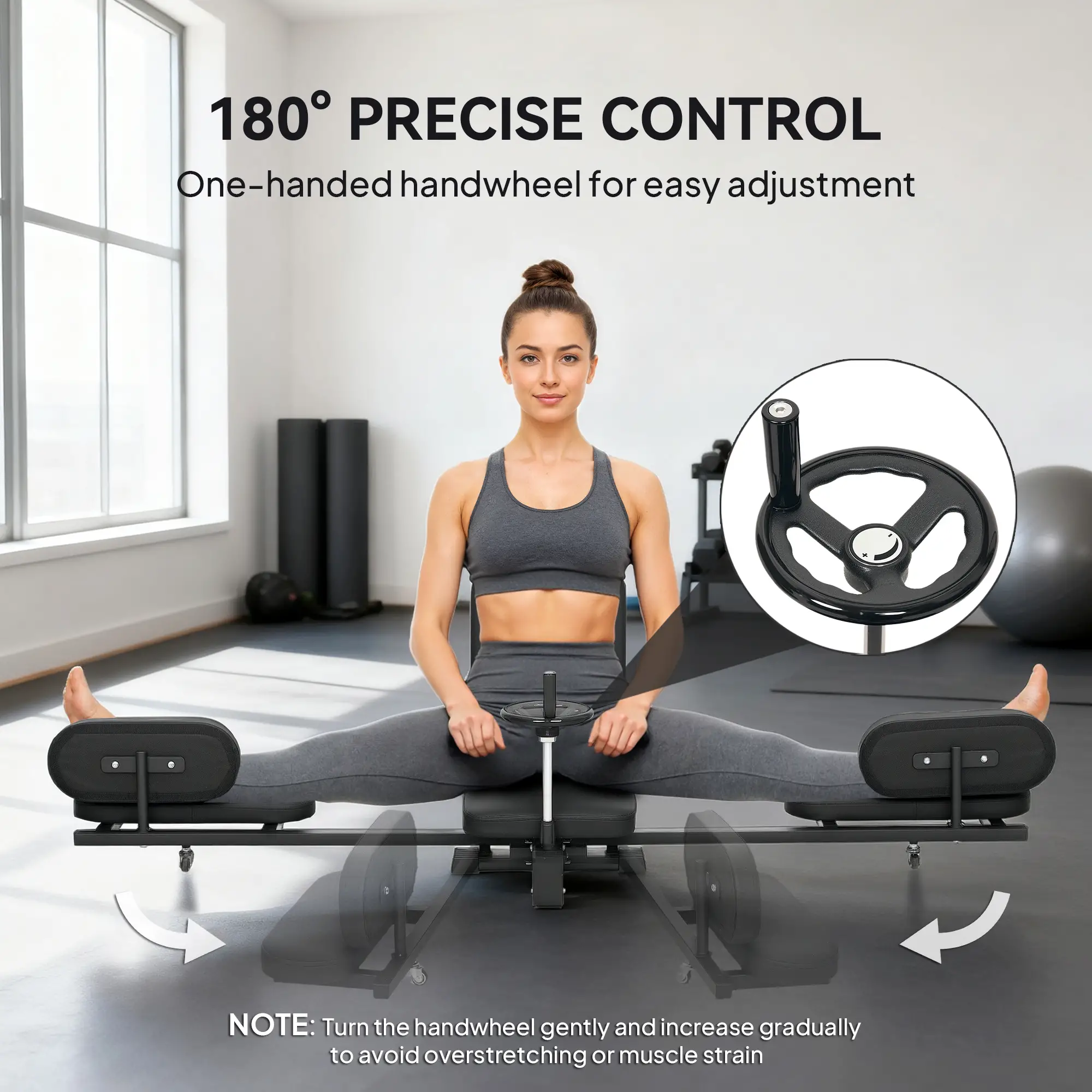 Leg Stretcher, 180° Adjustable Leg Split Machine with Handwheels - Image 5