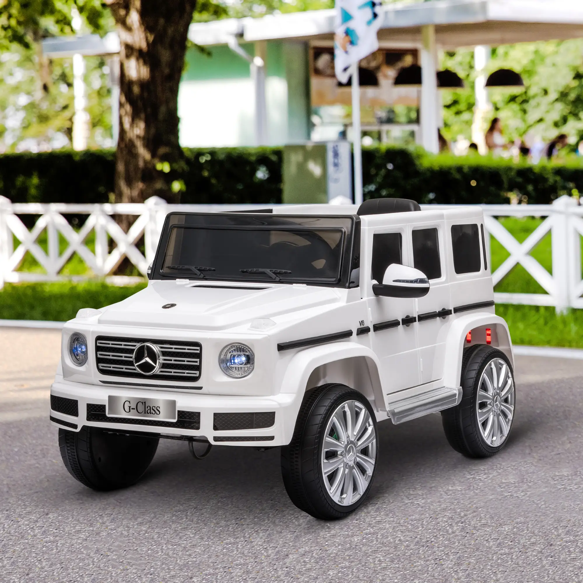 Licensed 12V Kids Ride on Car with Remote, Music, Lights, MP3, White - Image 2
