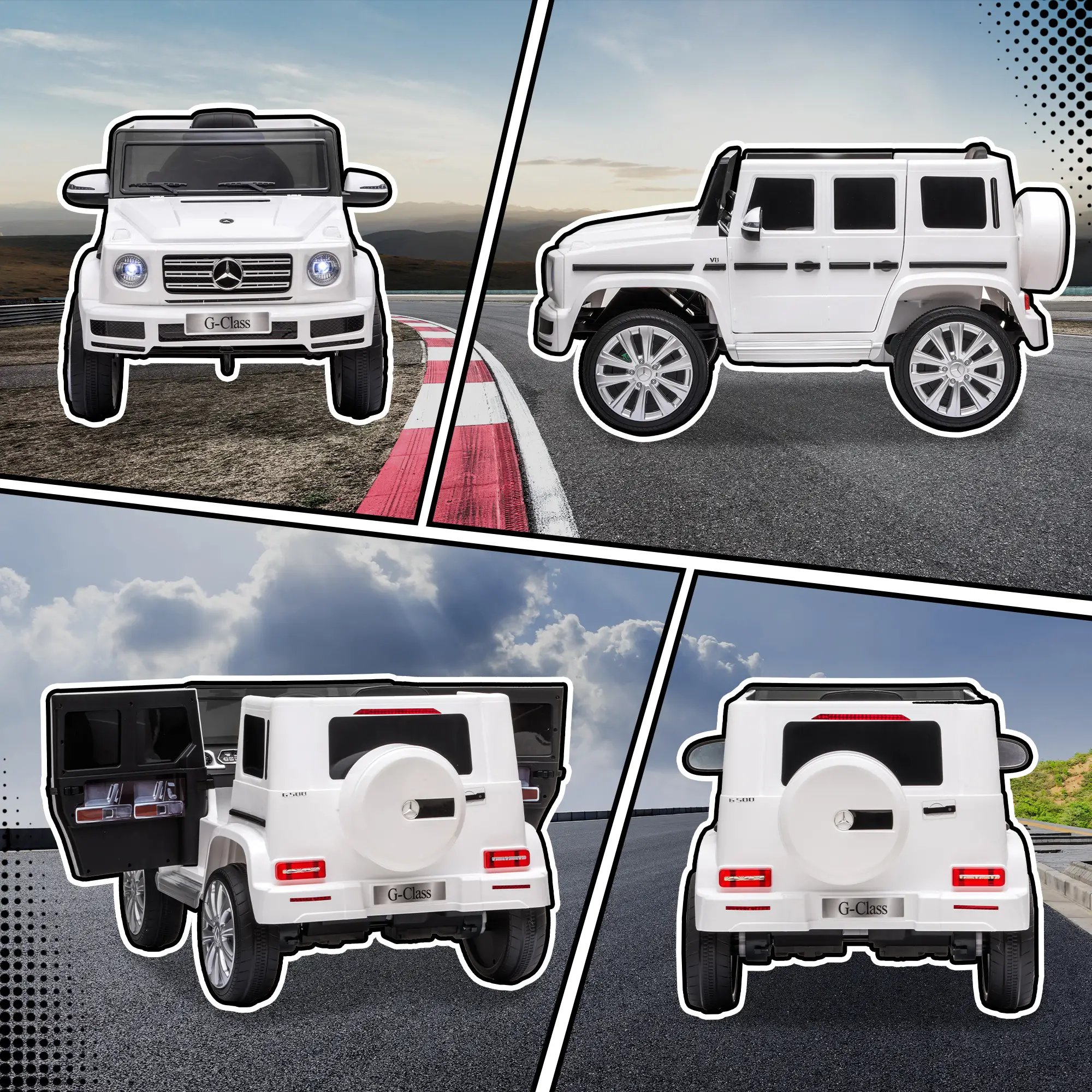 Licensed 12V Kids Ride on Car with Remote, Music, Lights, MP3, White - Image 9