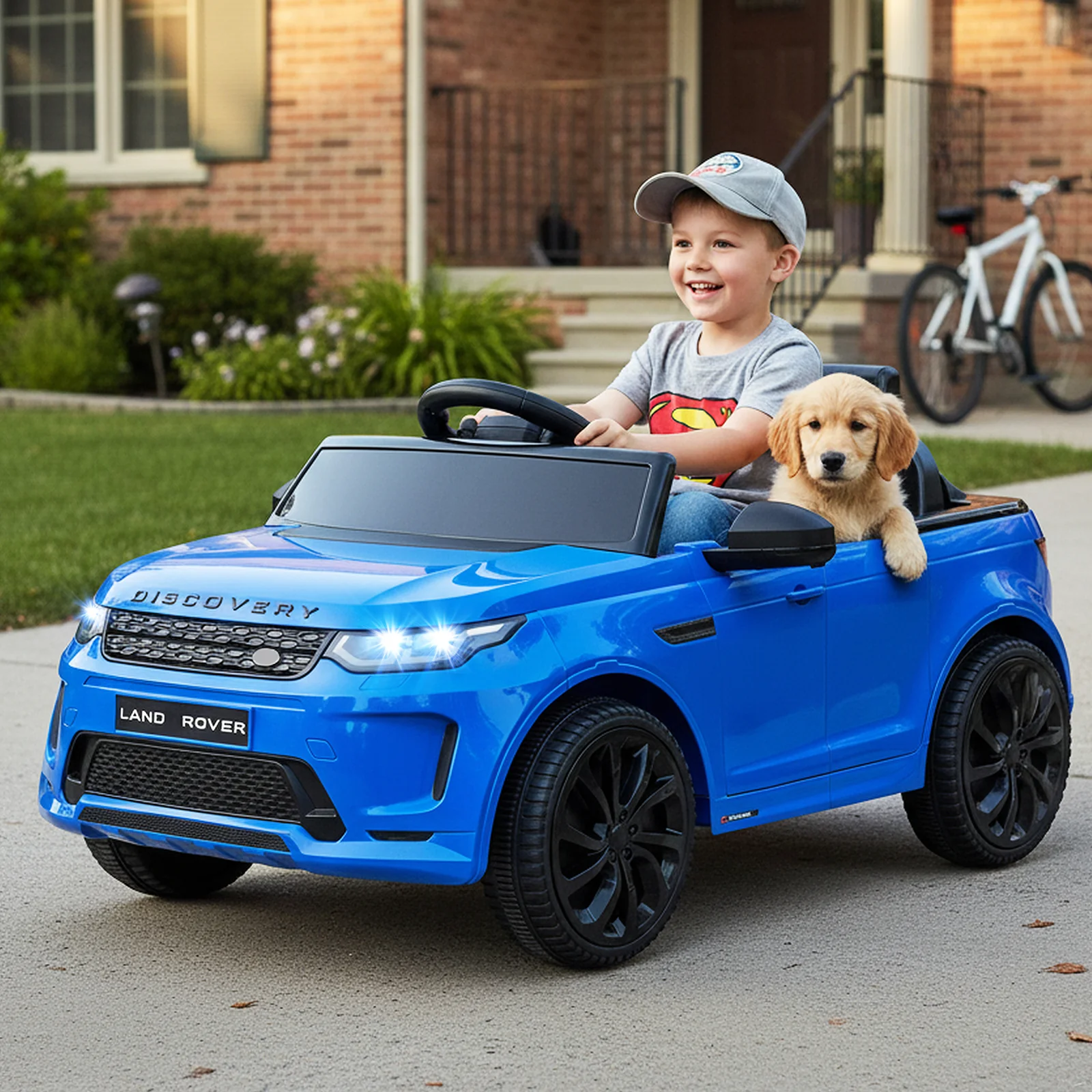 Licensed Land Rover Kids Ride on Car 12V Battery Powered Kids Electric Car, Navy - Image 2