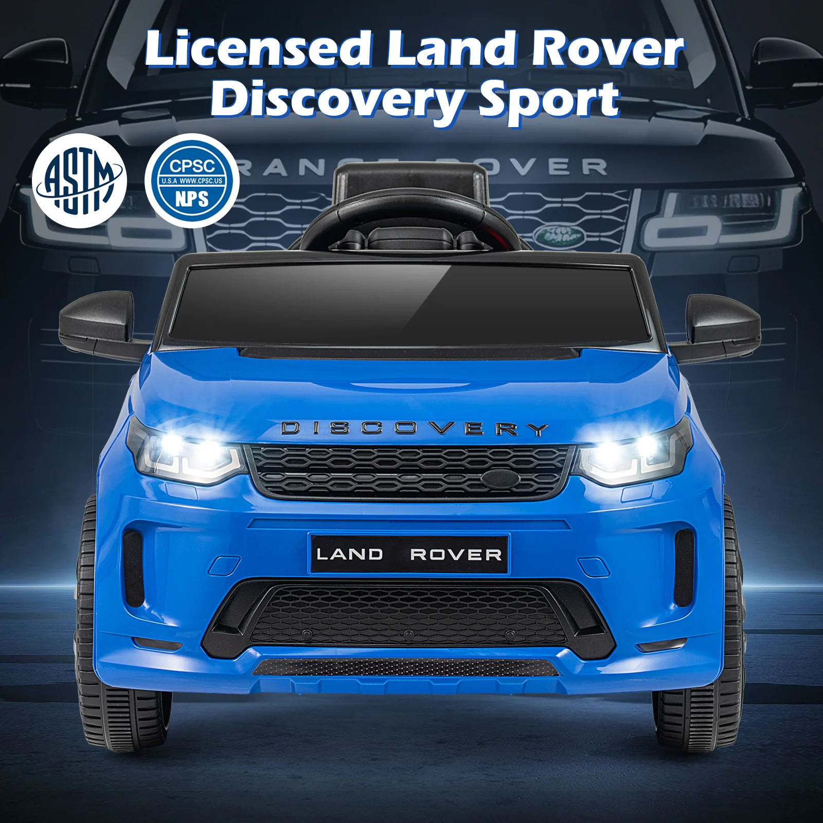 Licensed Land Rover Kids Ride on Car 12V Battery Powered Kids Electric Car, Navy - Image 7
