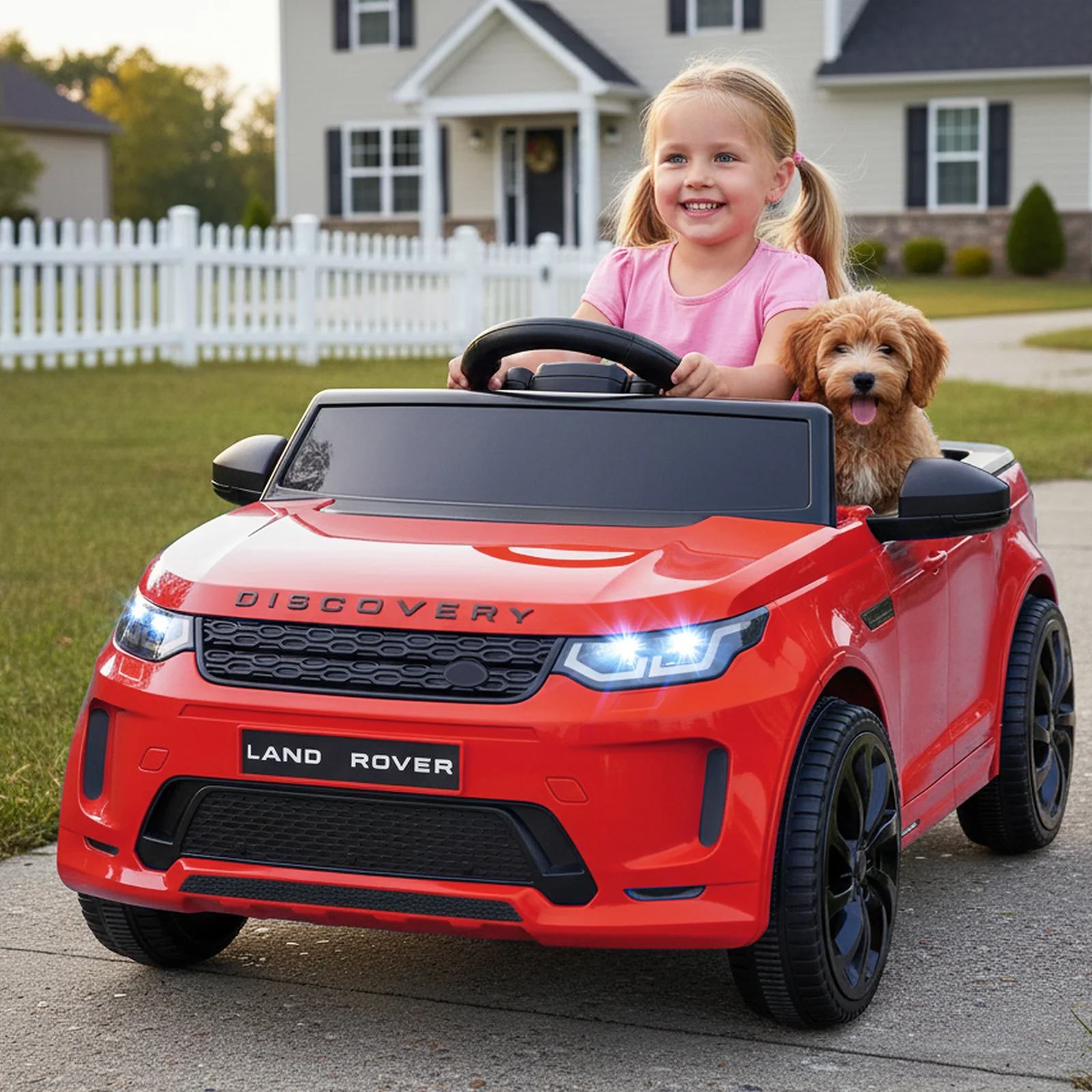 Licensed Land Rover Kids Ride on Car 12V Battery Powered Kids Electric Car, Red - Image 2