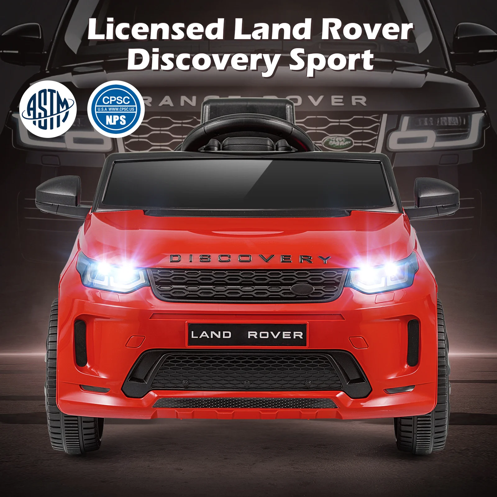 Licensed Land Rover Kids Ride on Car 12V Battery Powered Kids Electric Car, Red - Image 6