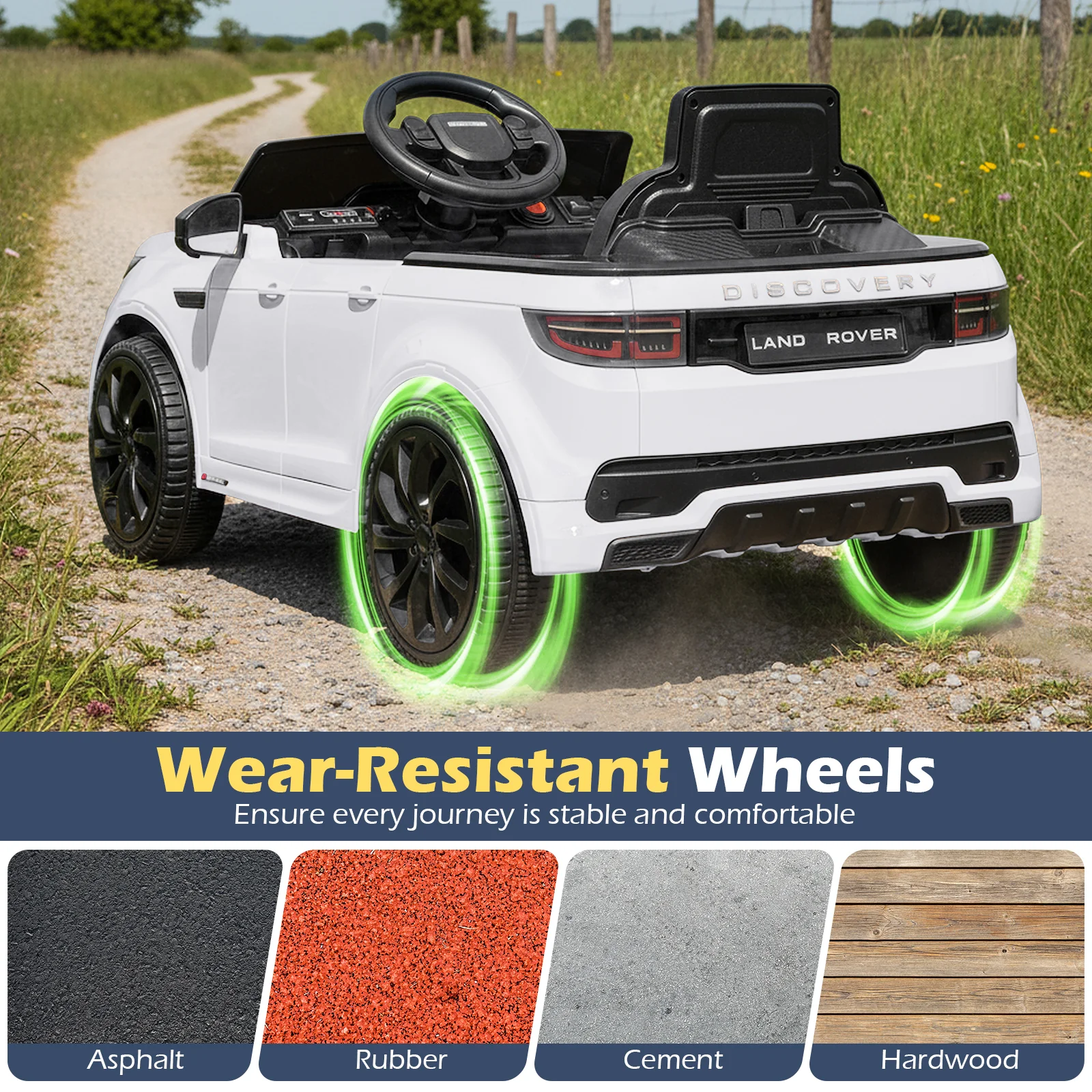 Licensed Land Rover Kids Ride on Car 12V Battery Powered Kids Electric Car, White - Image 10