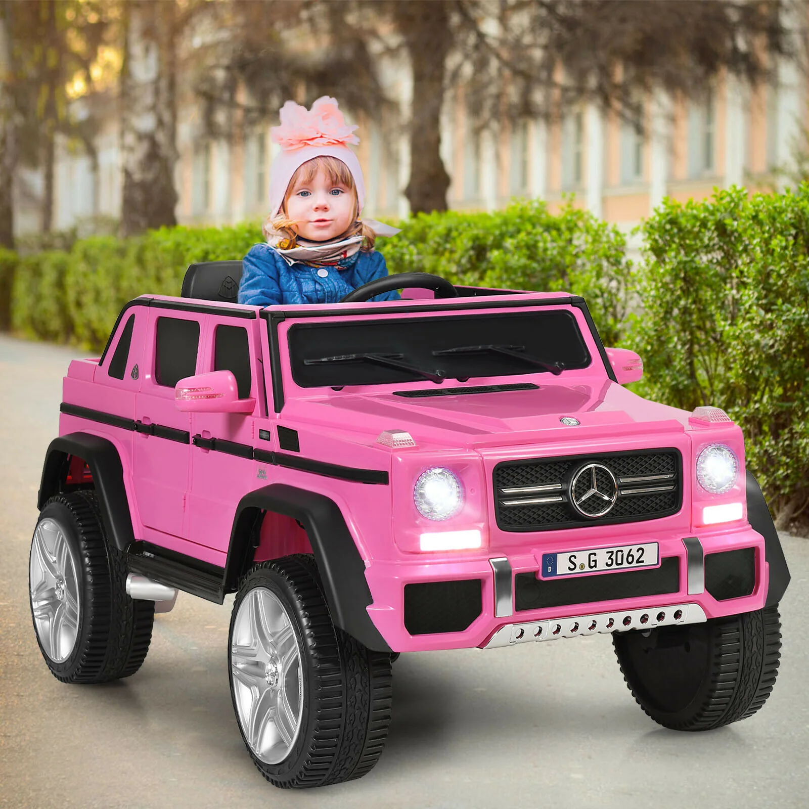 Licensed Mercedes-Benz Kids Ride On Car, 12V, Pink - Image 2
