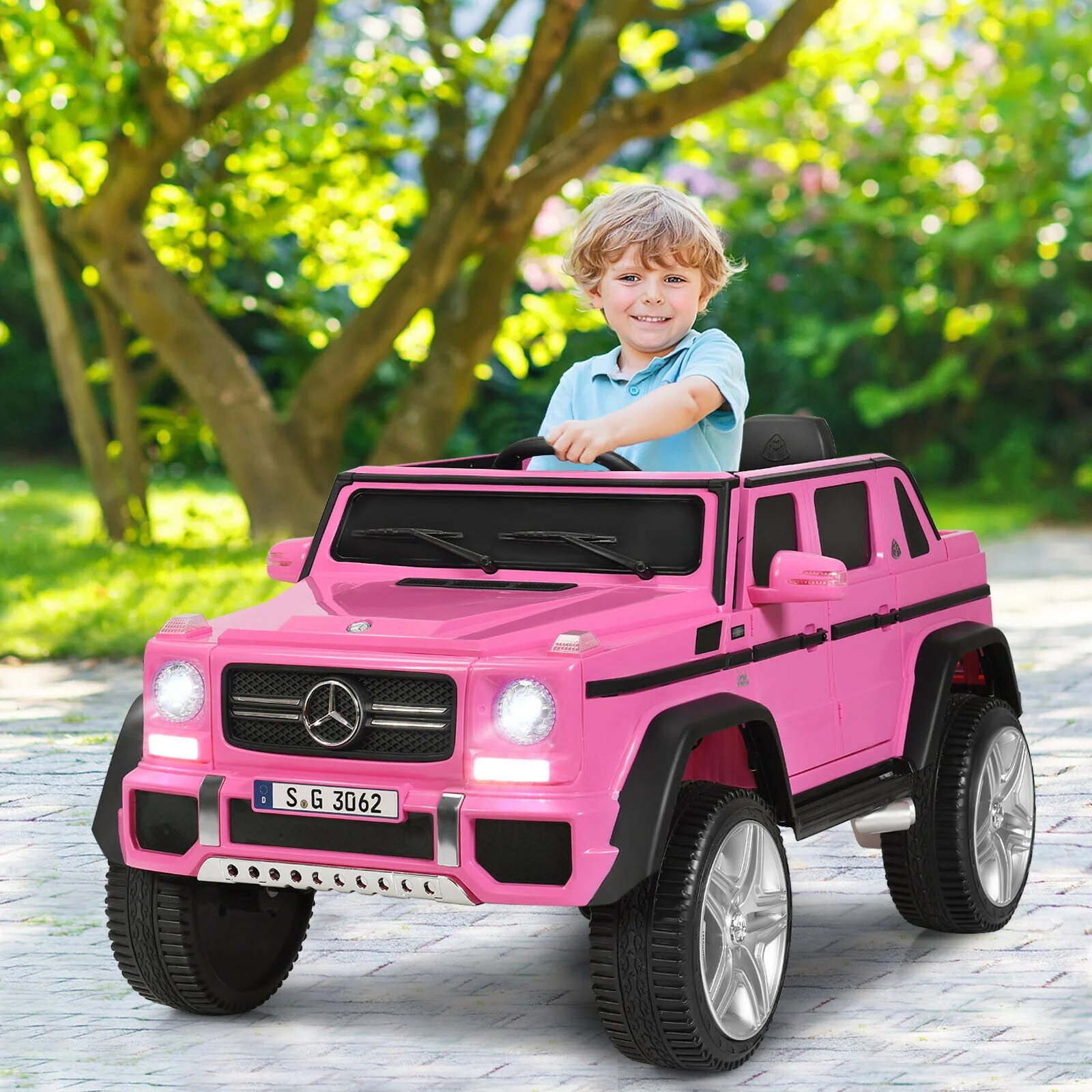 Licensed Mercedes-Benz Kids Ride On Car, 12V, Pink - Image 3