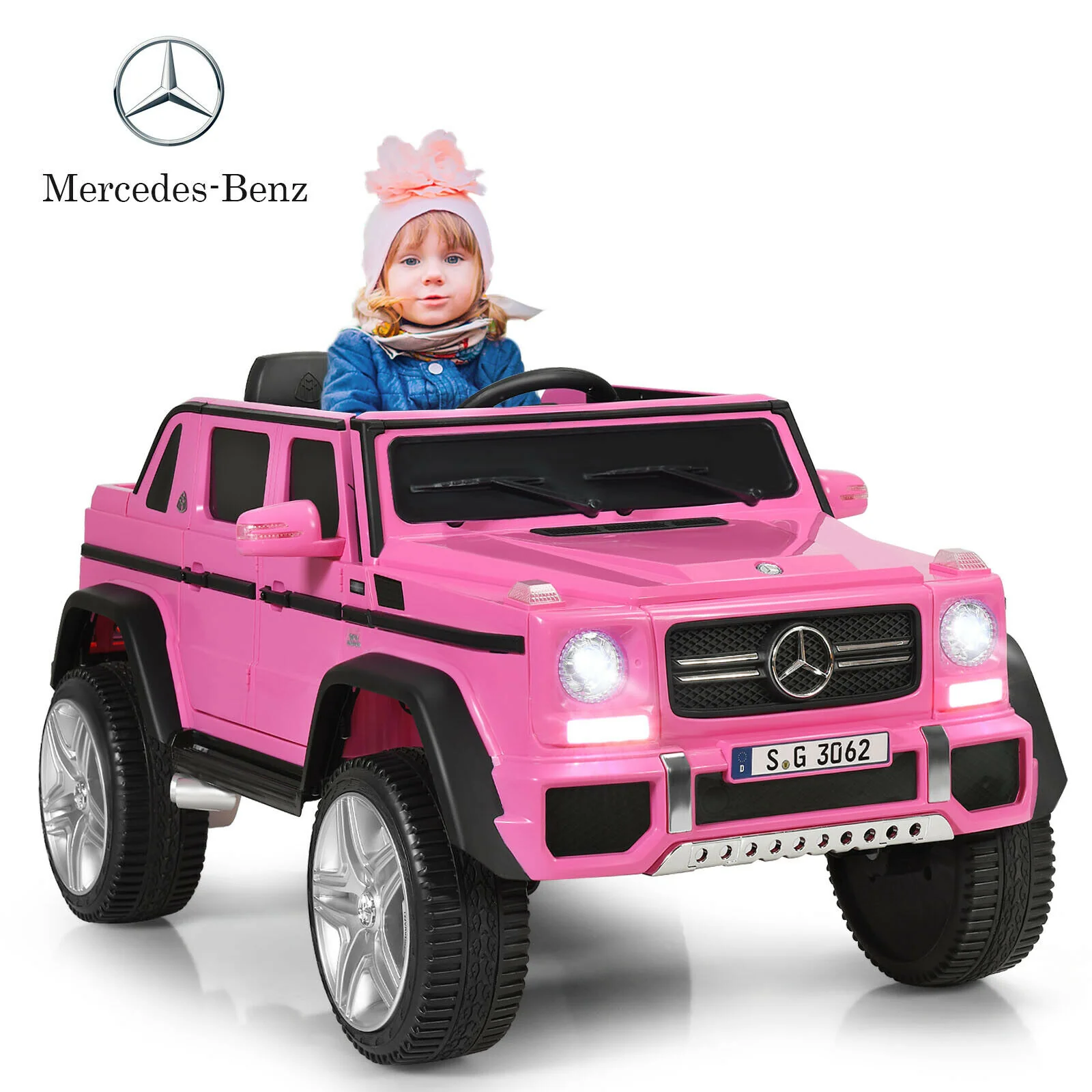 Licensed Mercedes-Benz Kids Ride On Car, 12V, Pink - Image 5