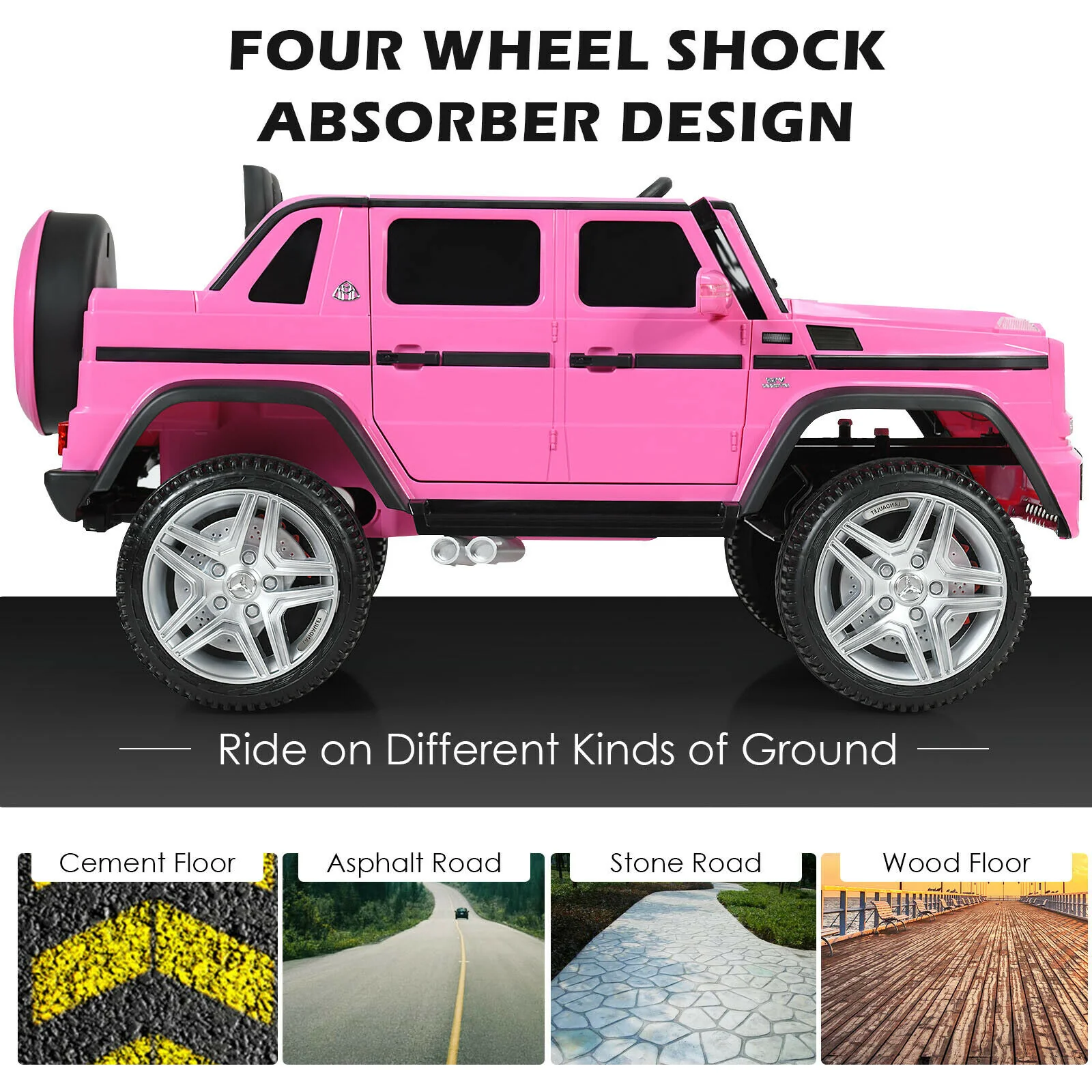 Licensed Mercedes-Benz Kids Ride On Car, 12V, Pink - Image 8