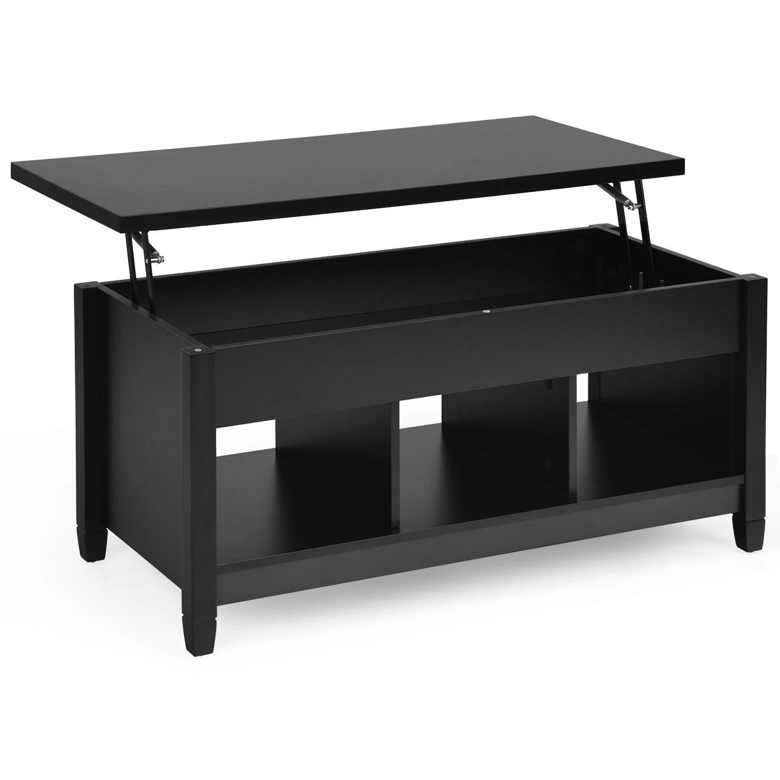 Lift Top Coffee Table, Hidden Storage, Black - Image 4