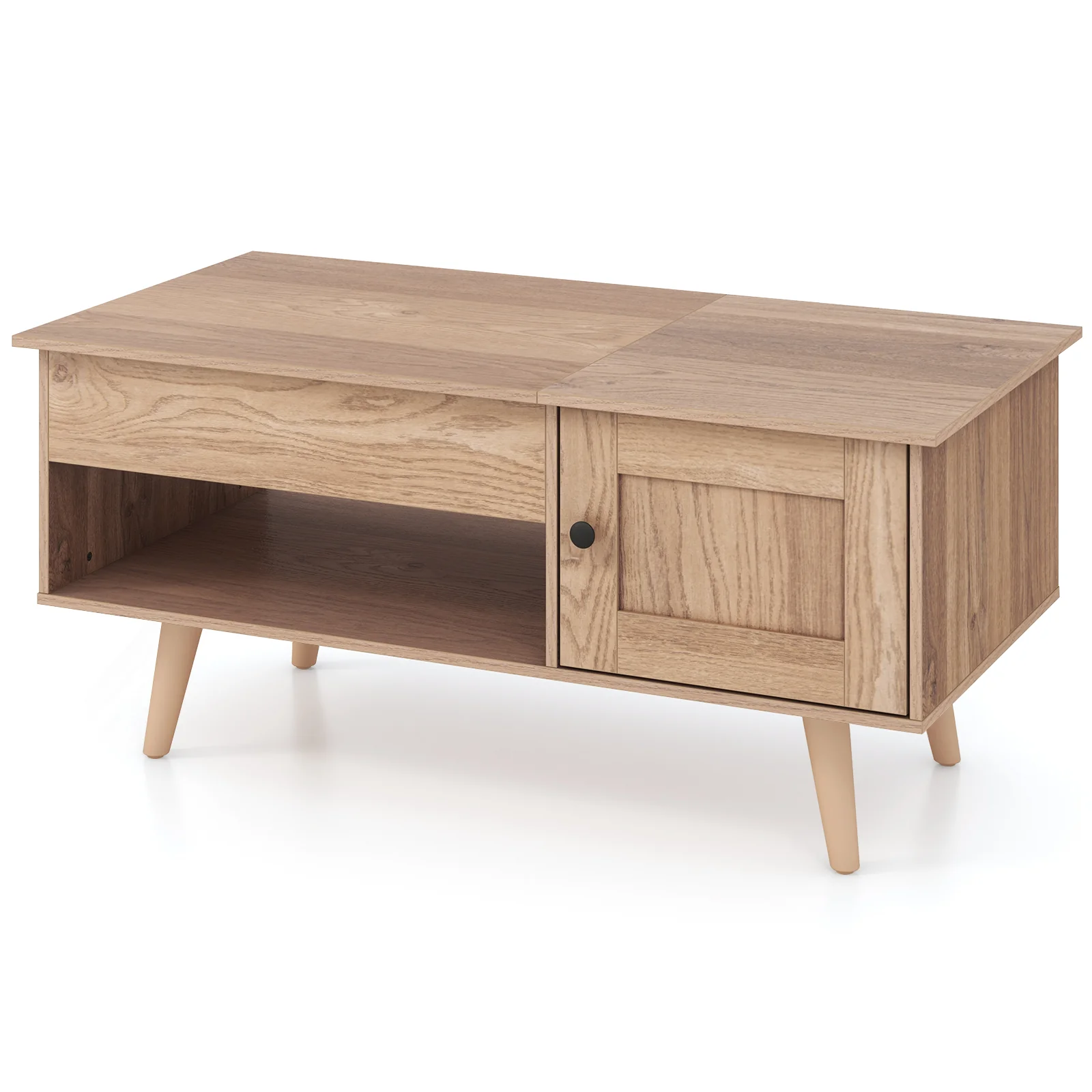 Lift Top Coffee Table, Storage, Hidden Compartment, Natural - Image 5