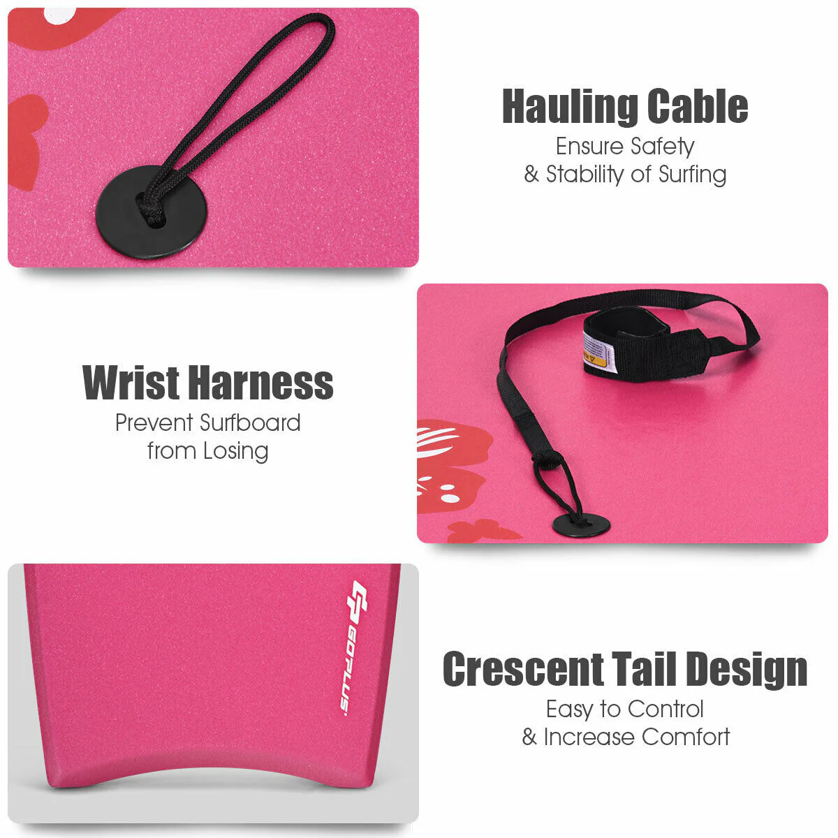 Lightweight Bodyboard, EPS Core, IXPE-L, Pink - Image 8
